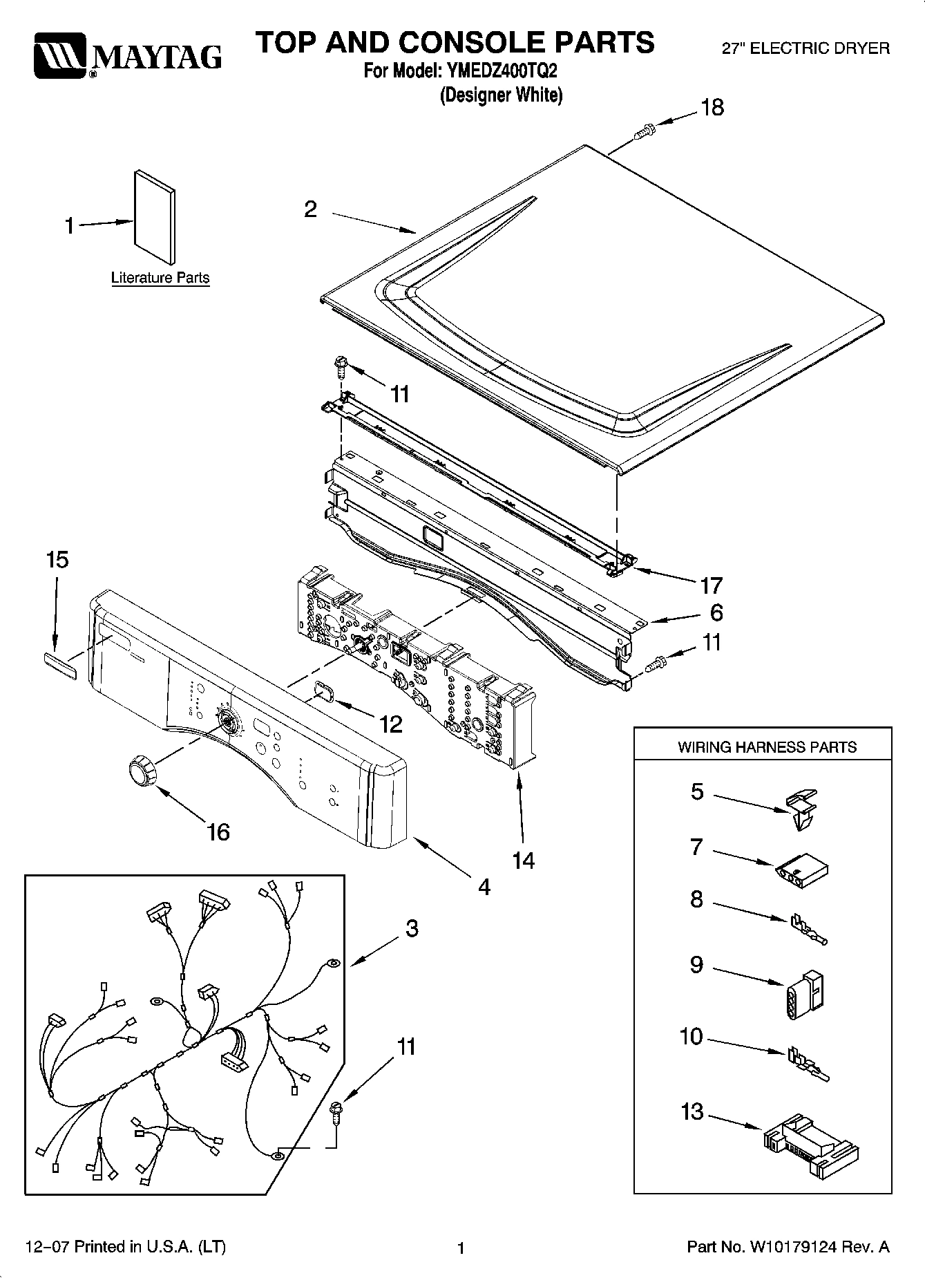 01 - TOP AND CONSOLE PARTS