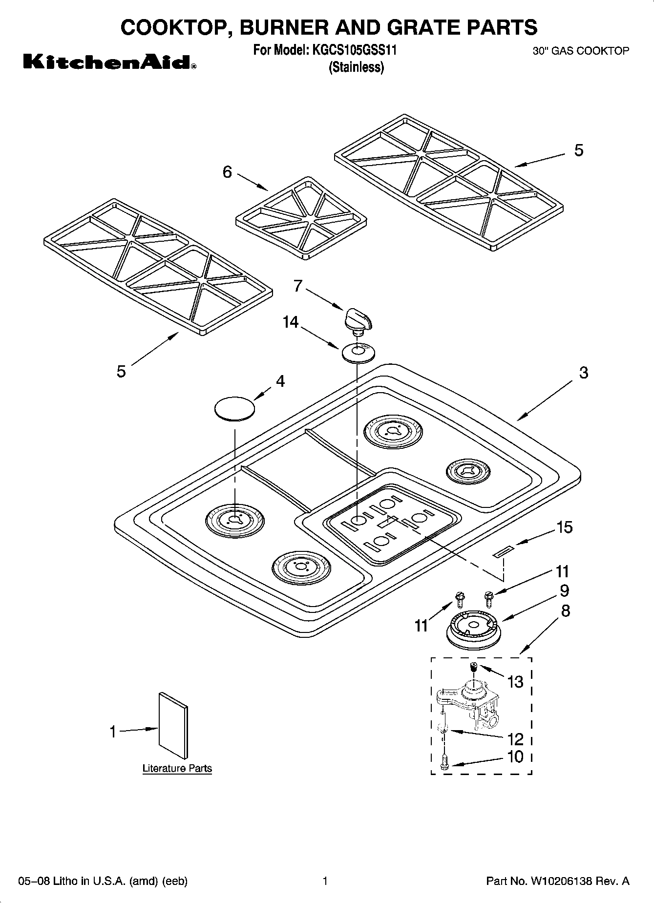 01 - COOKTOP, BURNER AND GRATE PARTS