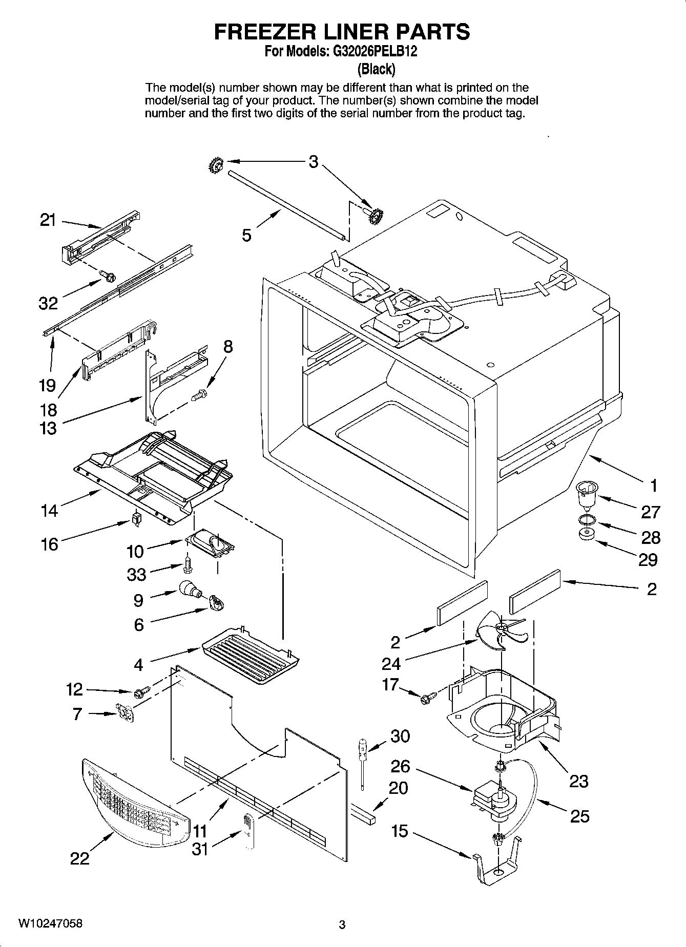 02 - FREEZER LINER PARTS