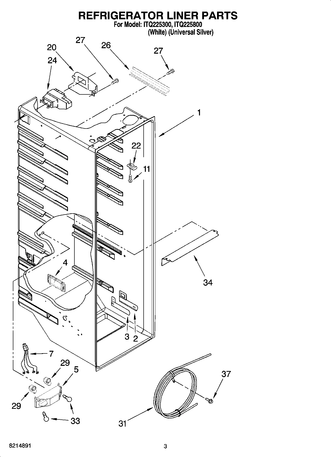 02 - REFRIGERATOR LINER PARTS