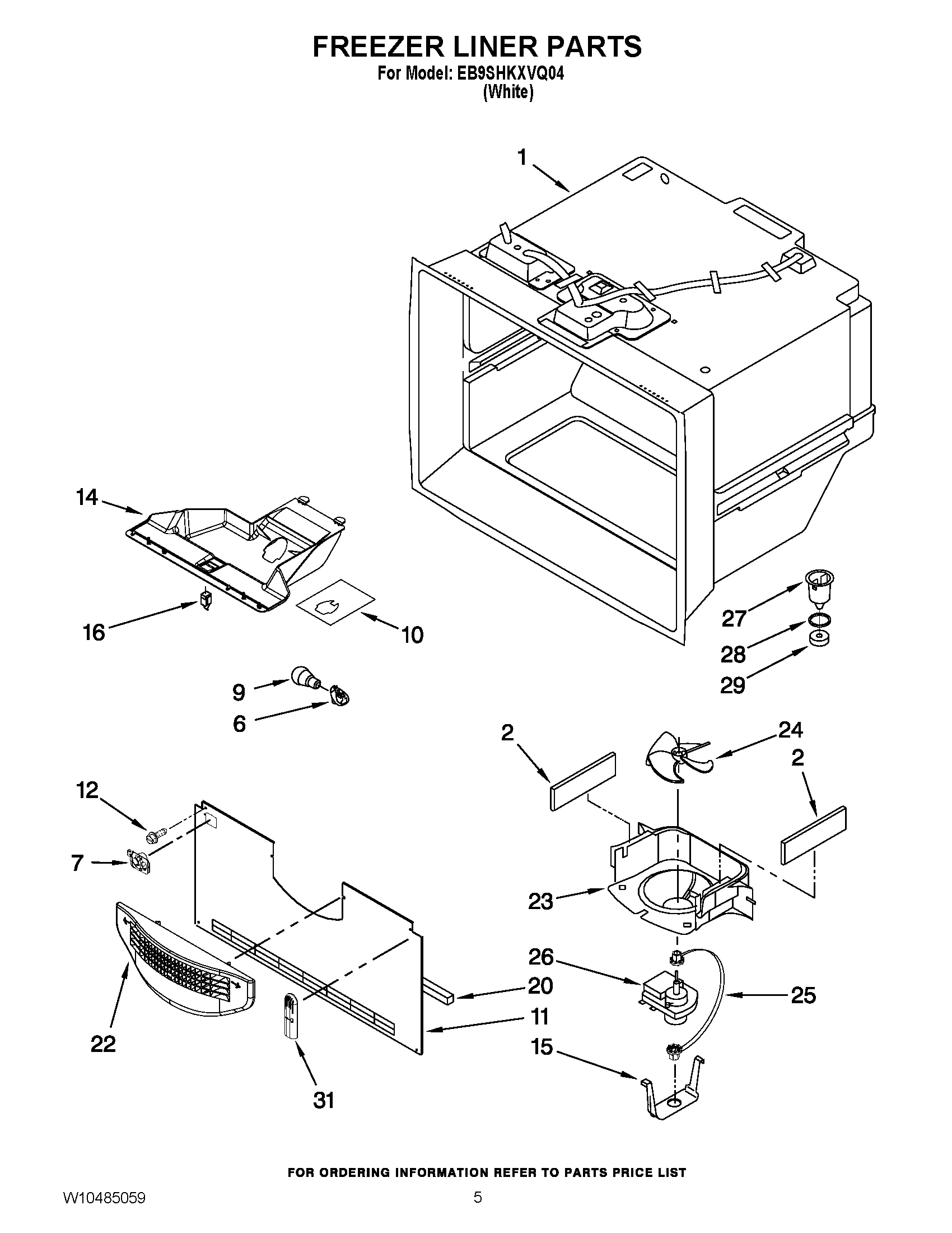 03 - FREEZER LINER PARTS