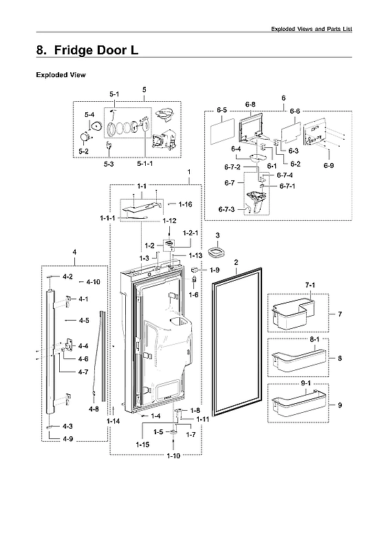 Left Fridge Door Assembly