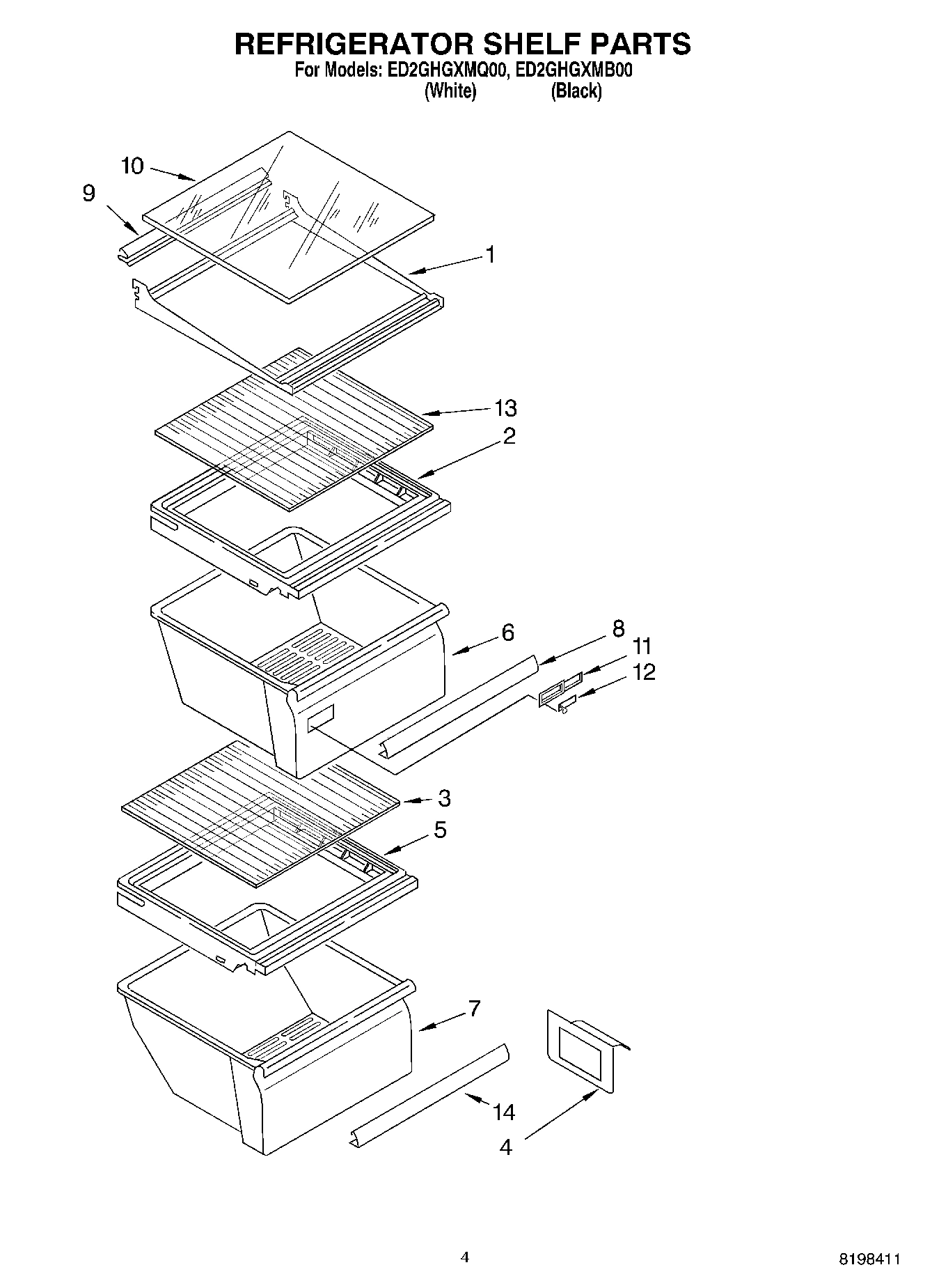 03 - REFRIGERATOR SHELF PARTS