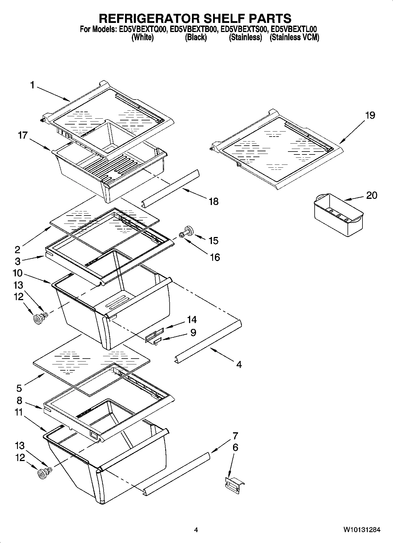 03 - REFRIGERATOR SHELF PARTS