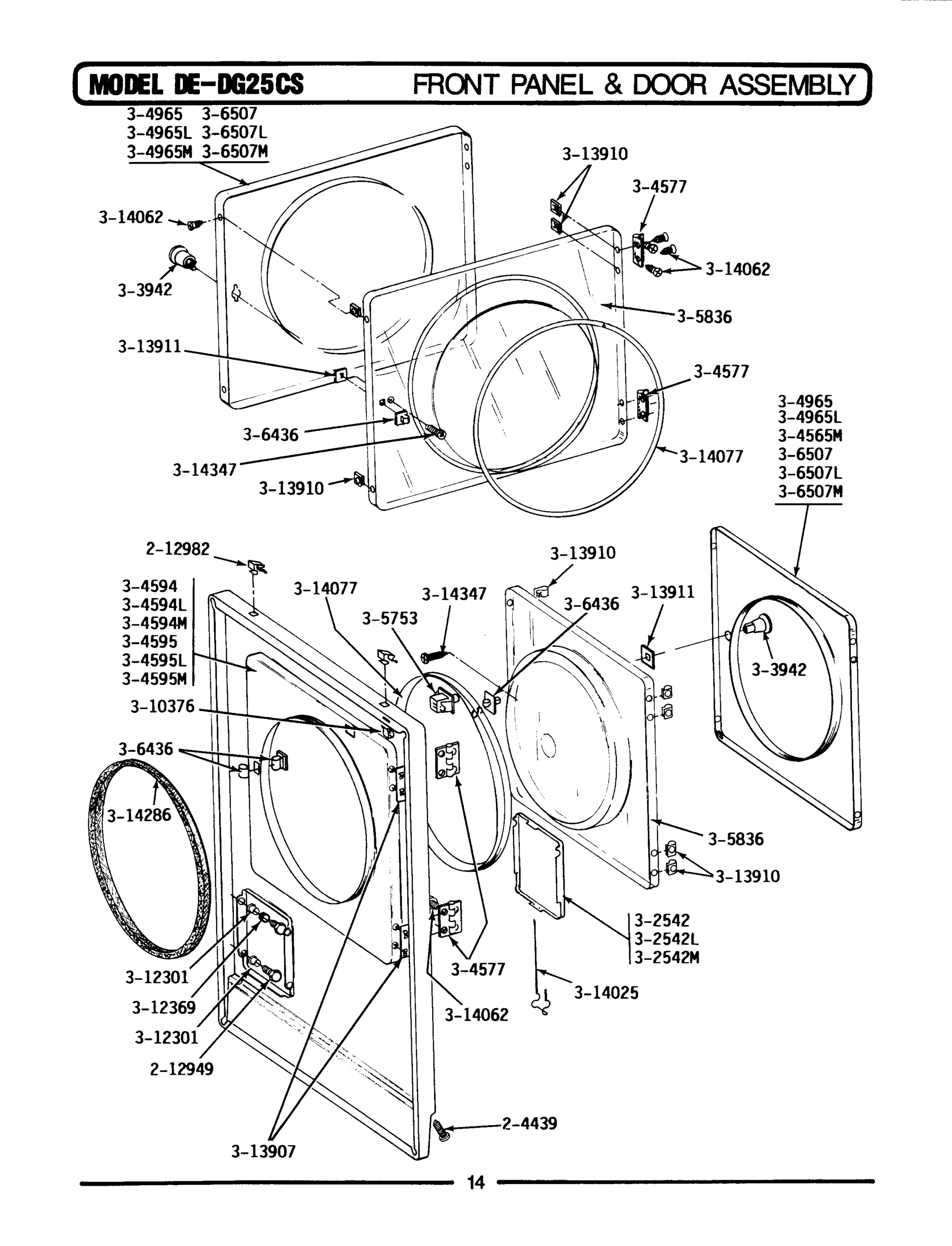07 - FRONT PANEL & DOOR ASSEMBLY