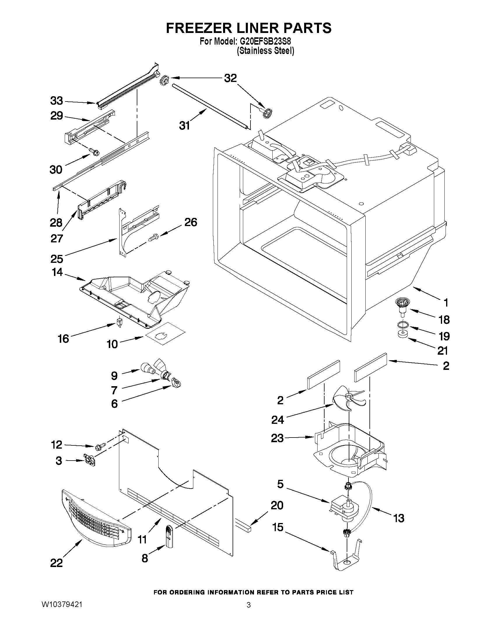 02 - FREEZER LINER PARTS