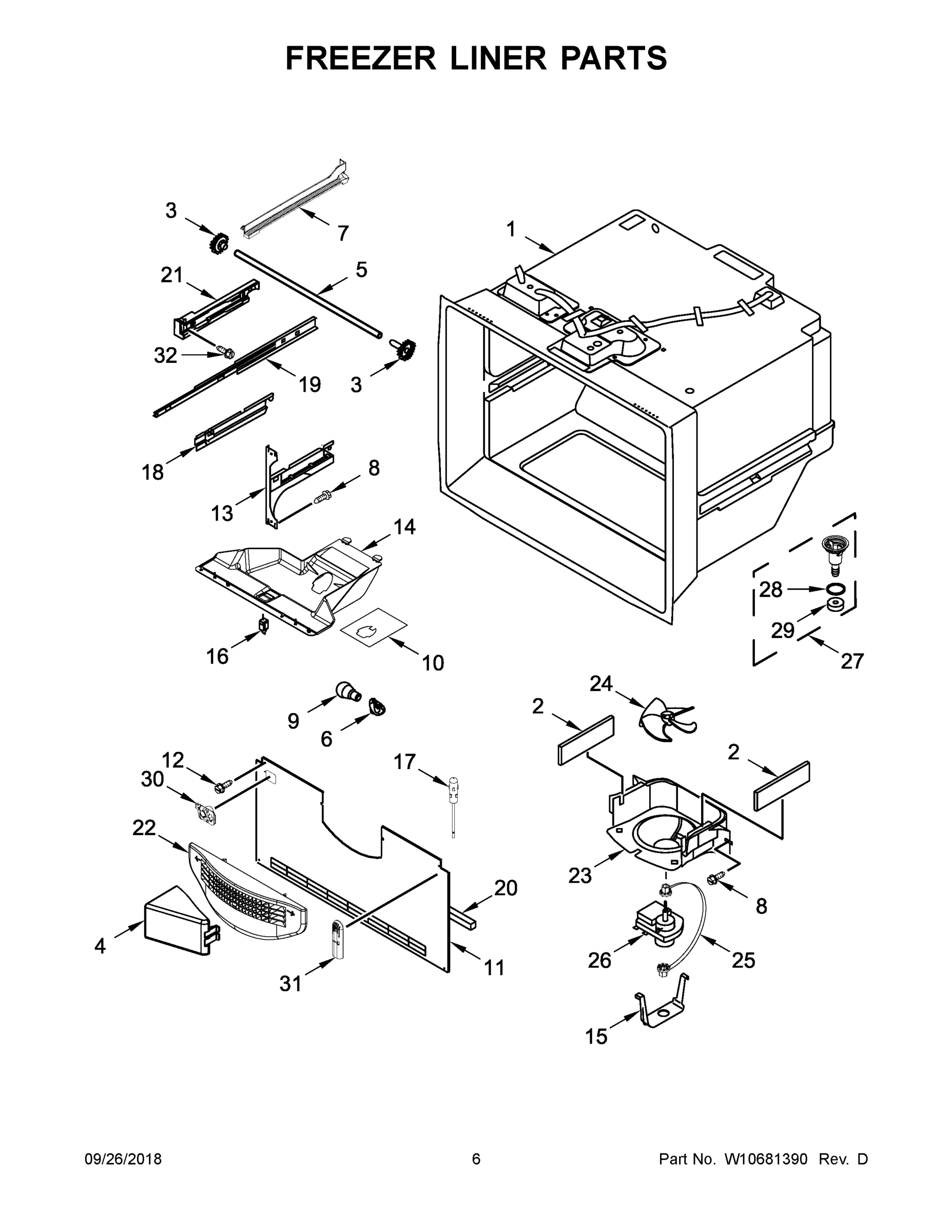 04 - FREEZER LINER PARTS