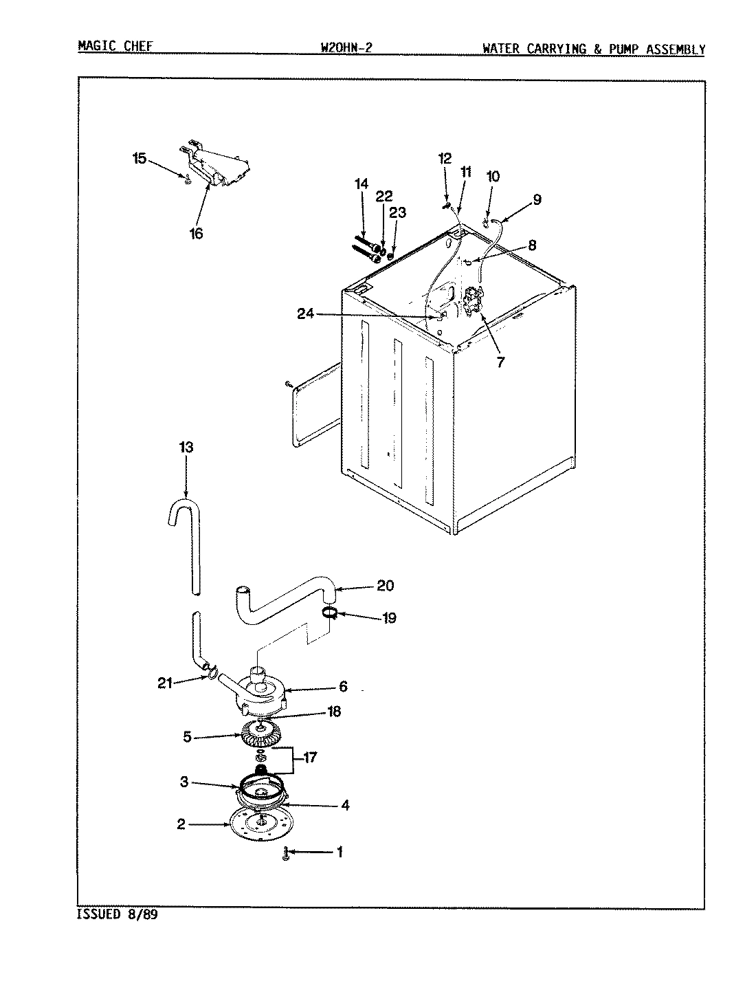 13 - WATER CARRYING & PUMP ASSY. (REV. A-D)