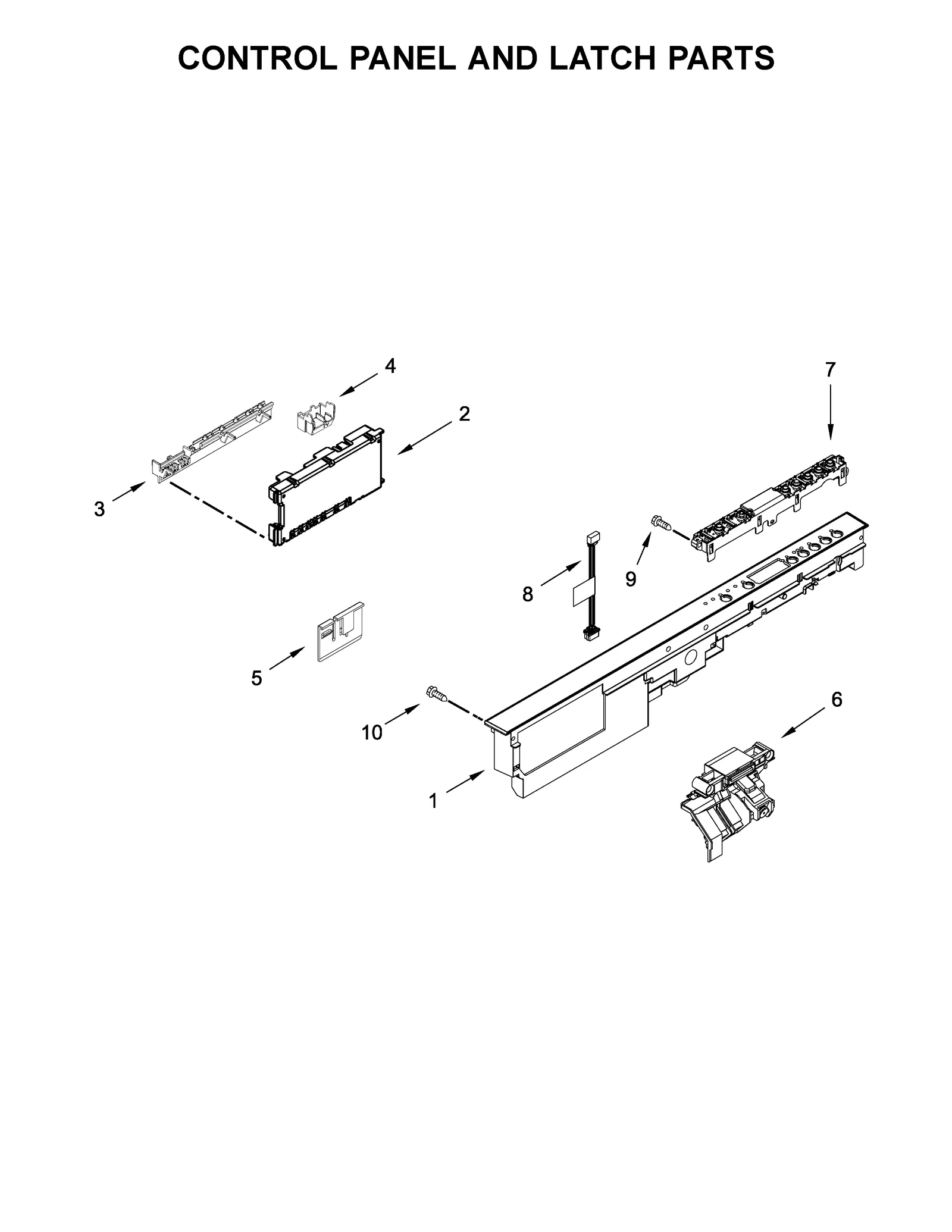 CONTROL PANEL AND LATCH PARTS