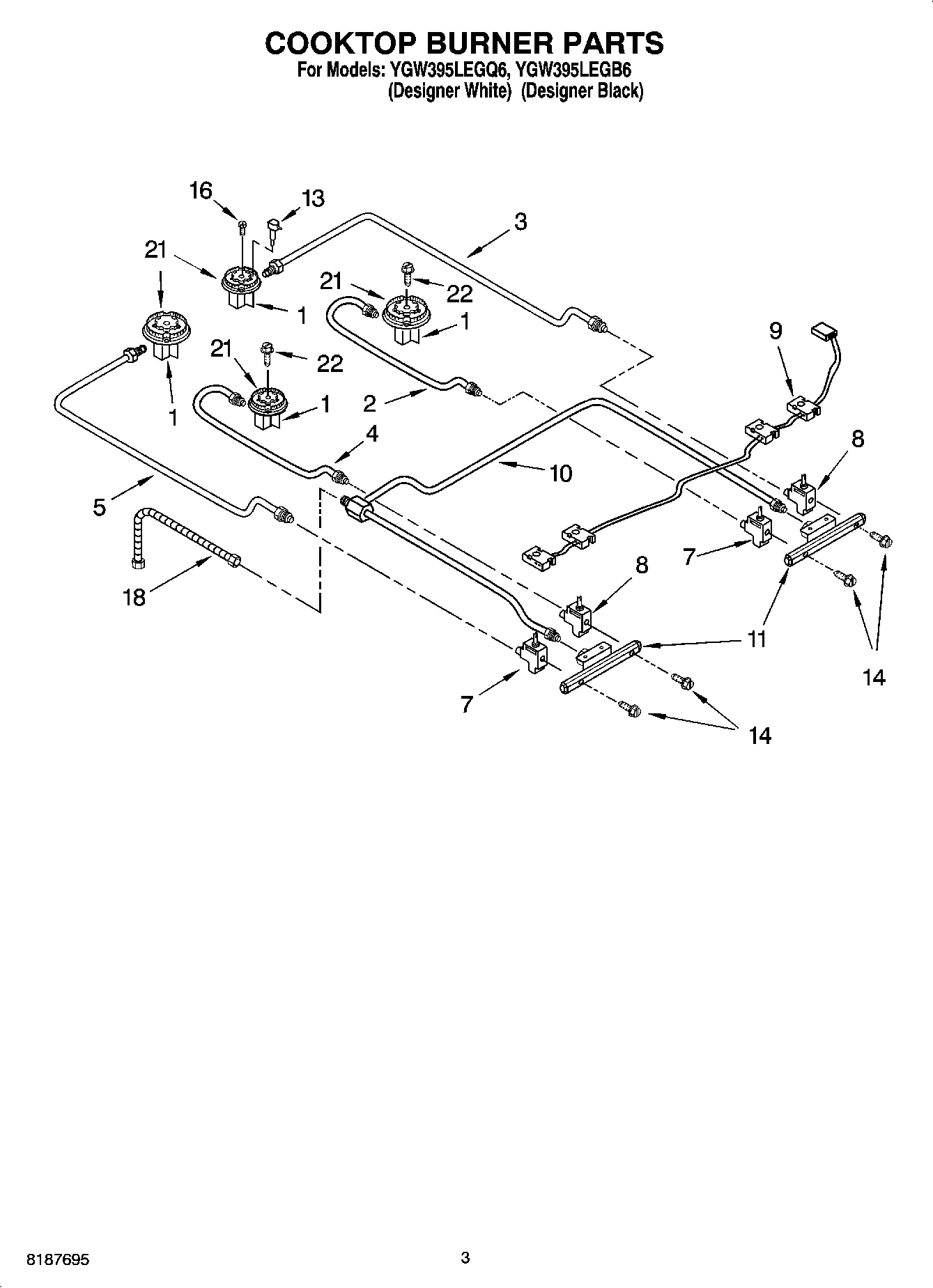 03 - COOKTOP BURNER PARTS