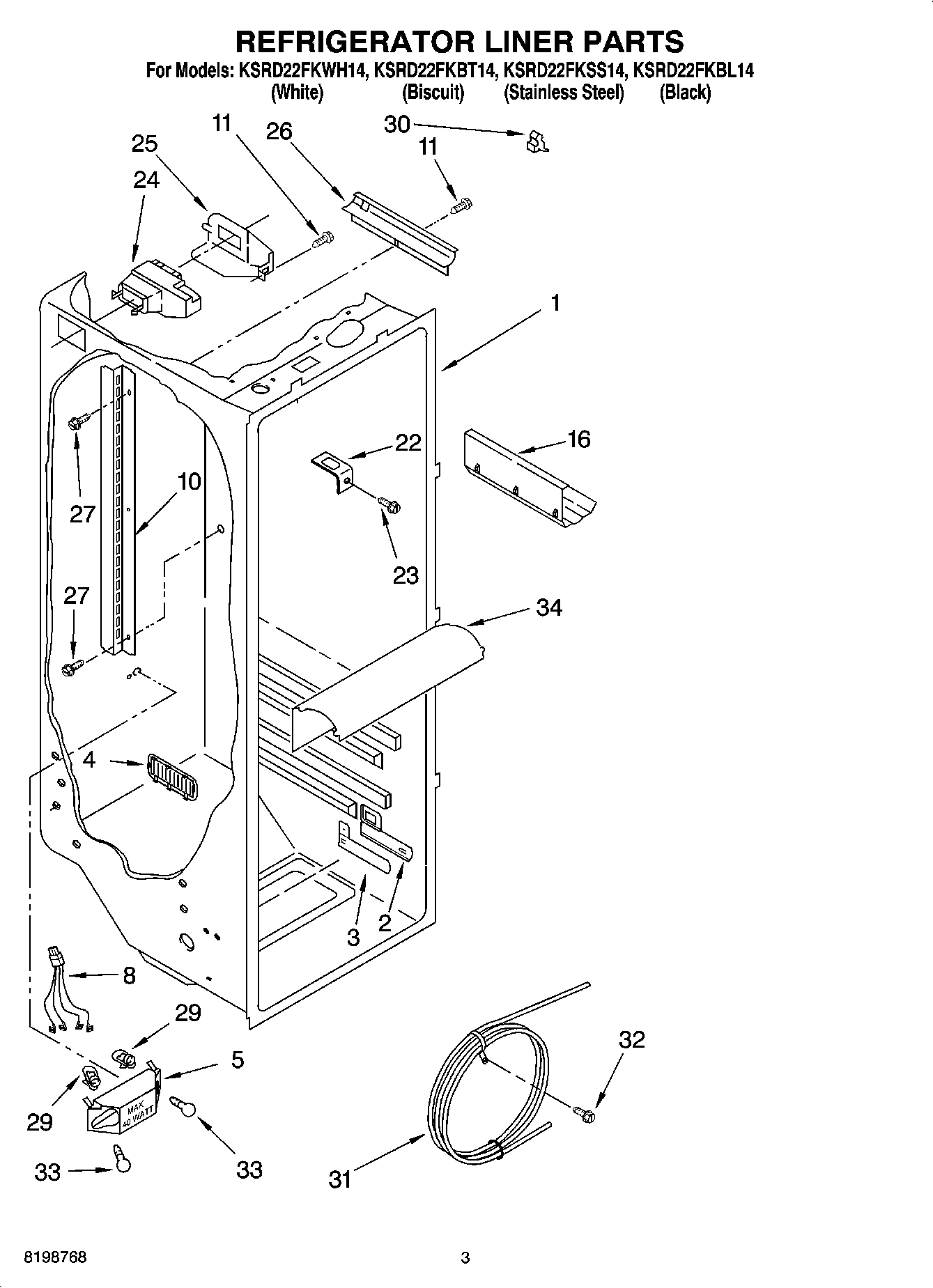 02 - REFRIGERATOR LINER PARTS