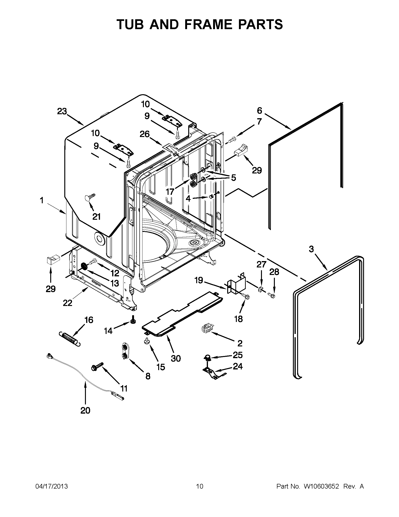 05 - TUB AND FRAME PARTS