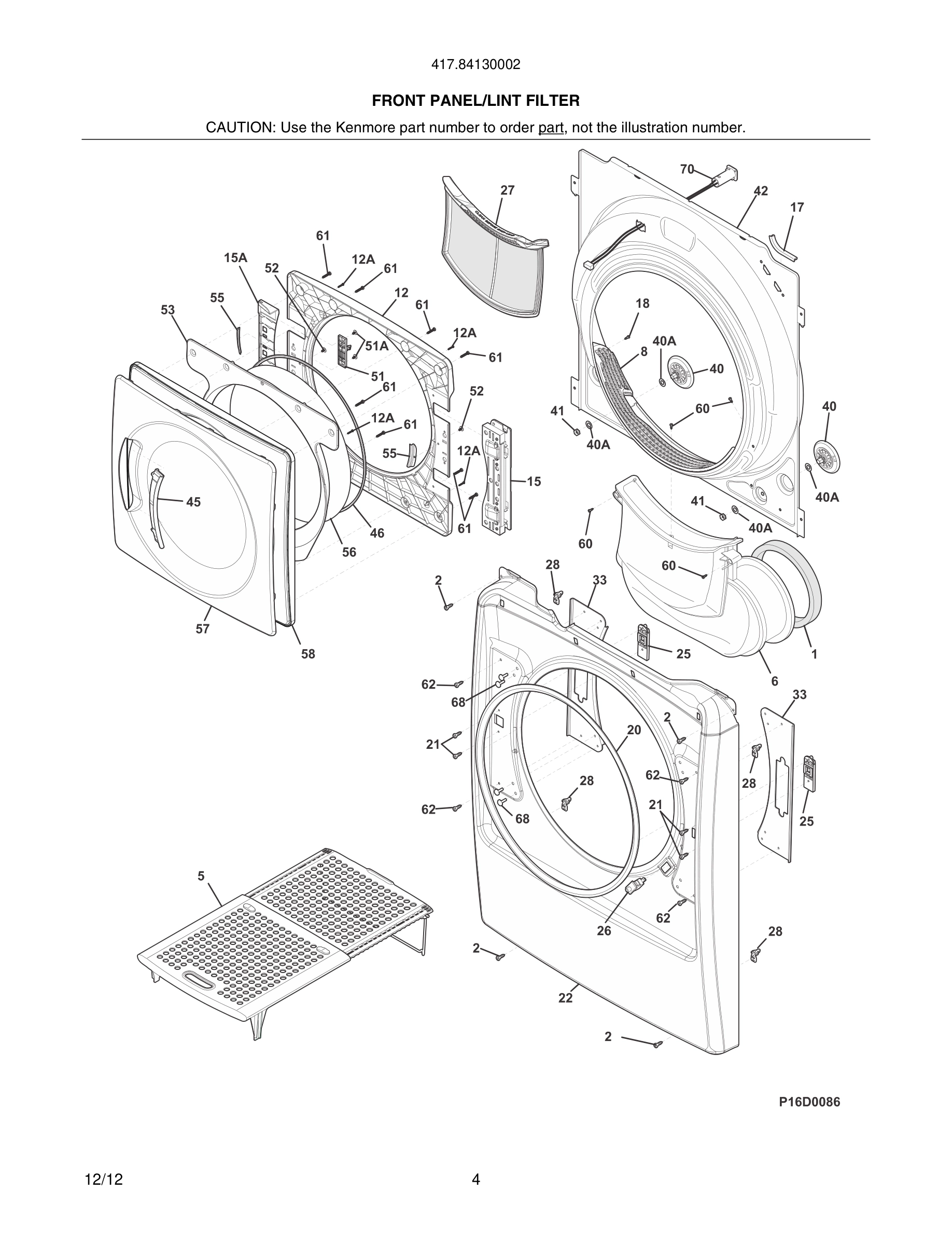 05 - FRONT PANEL/LINT FILTER