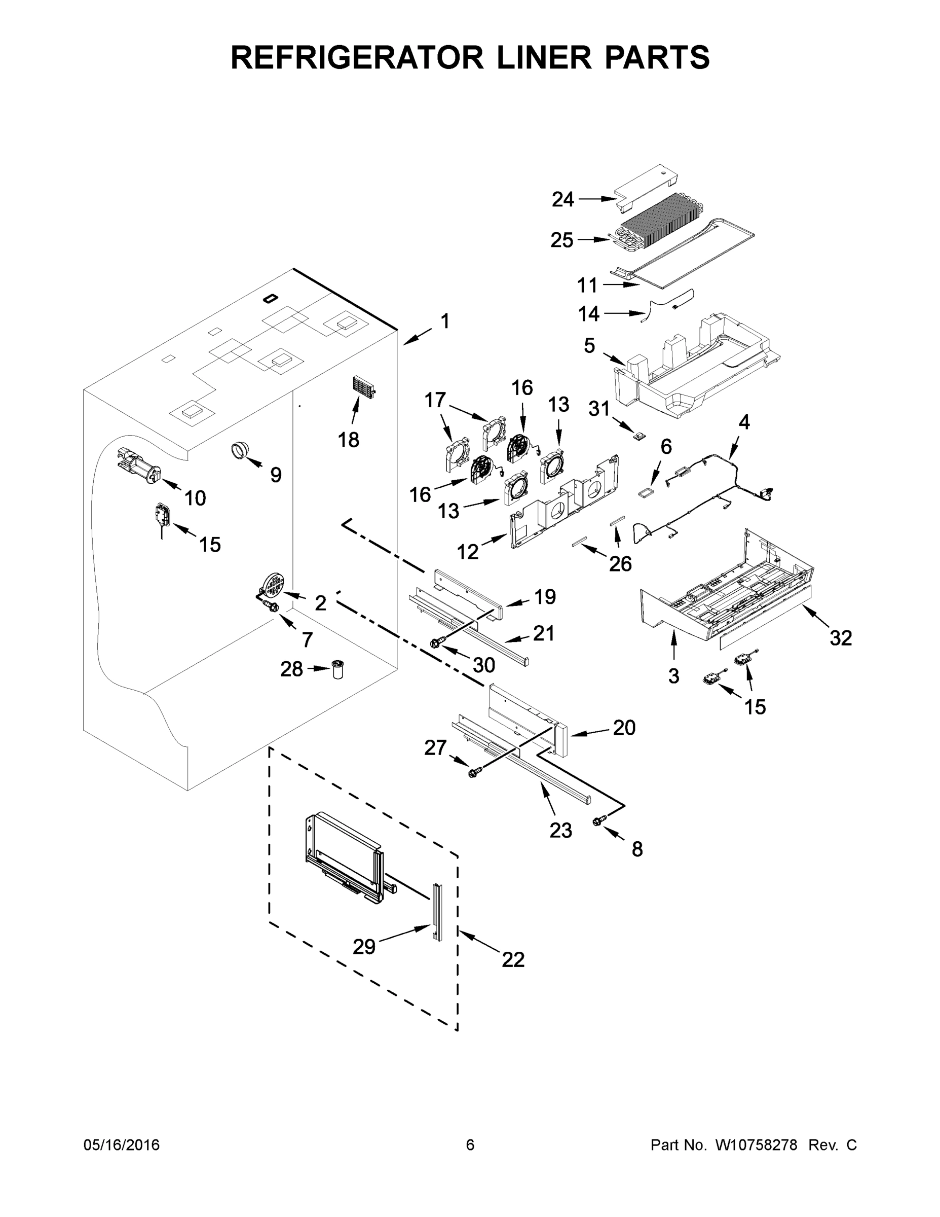 04 - REFRIGERATOR LINER PARTS