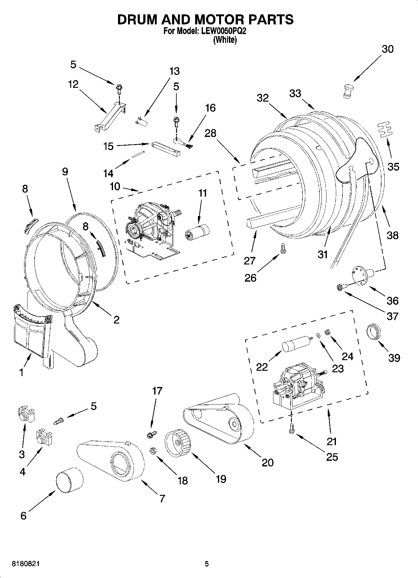 03 - DRUM AND MOTOR PARTS, OPTIONAL PARTS (NOT INCLUDED)