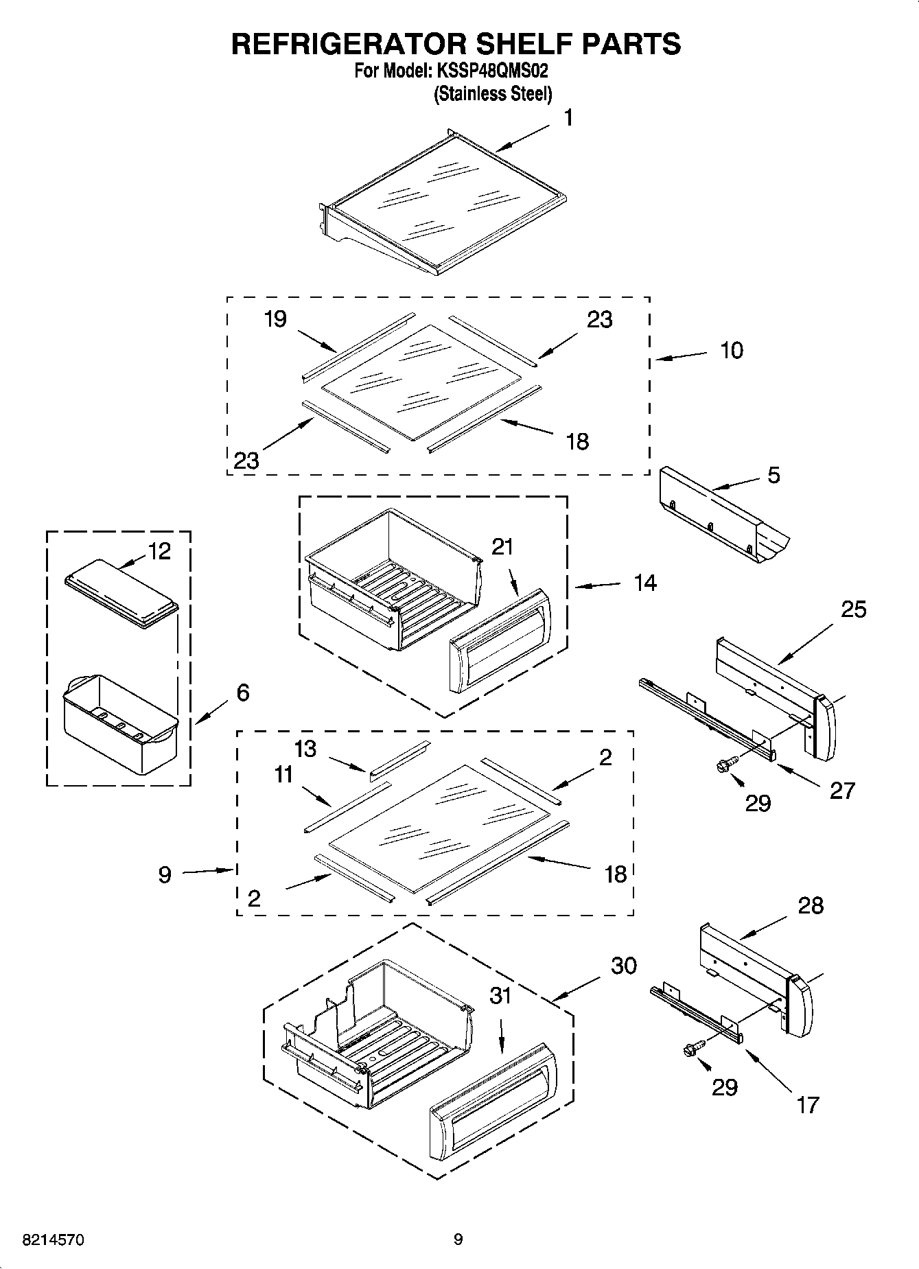 07 - REFRIGERATOR SHELF PARTS
