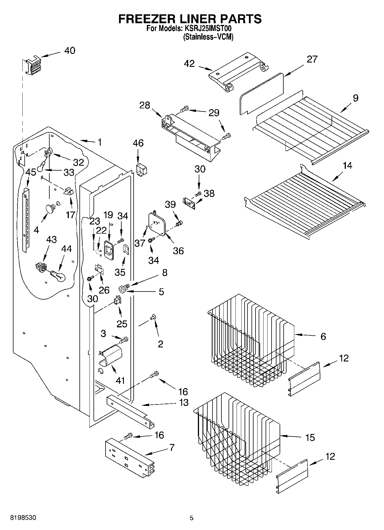 04 - FREEZER LINER PARTS