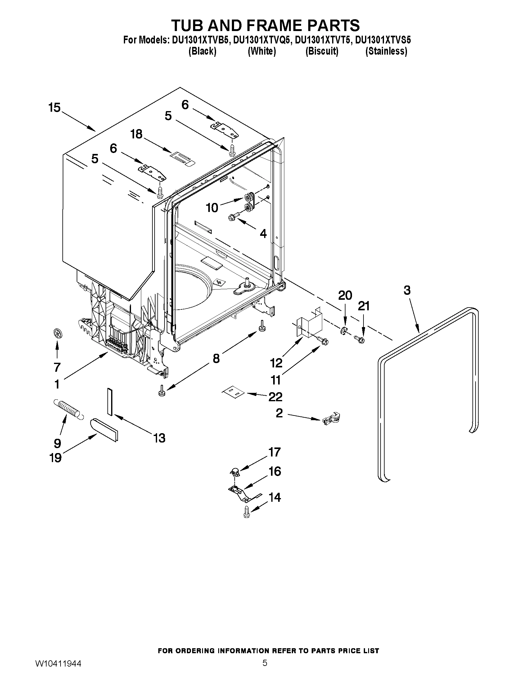 05 - TUB AND FRAME PARTS
