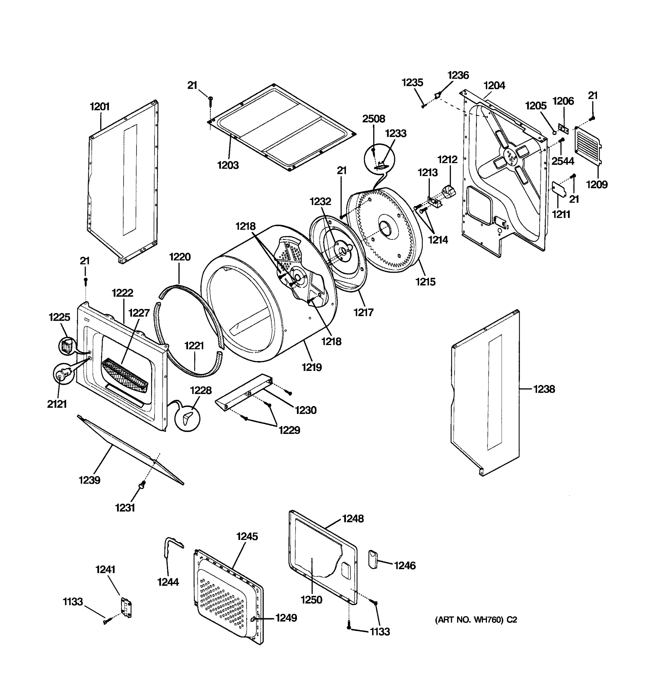 DRYER-CABINET, DRUM & HEATER