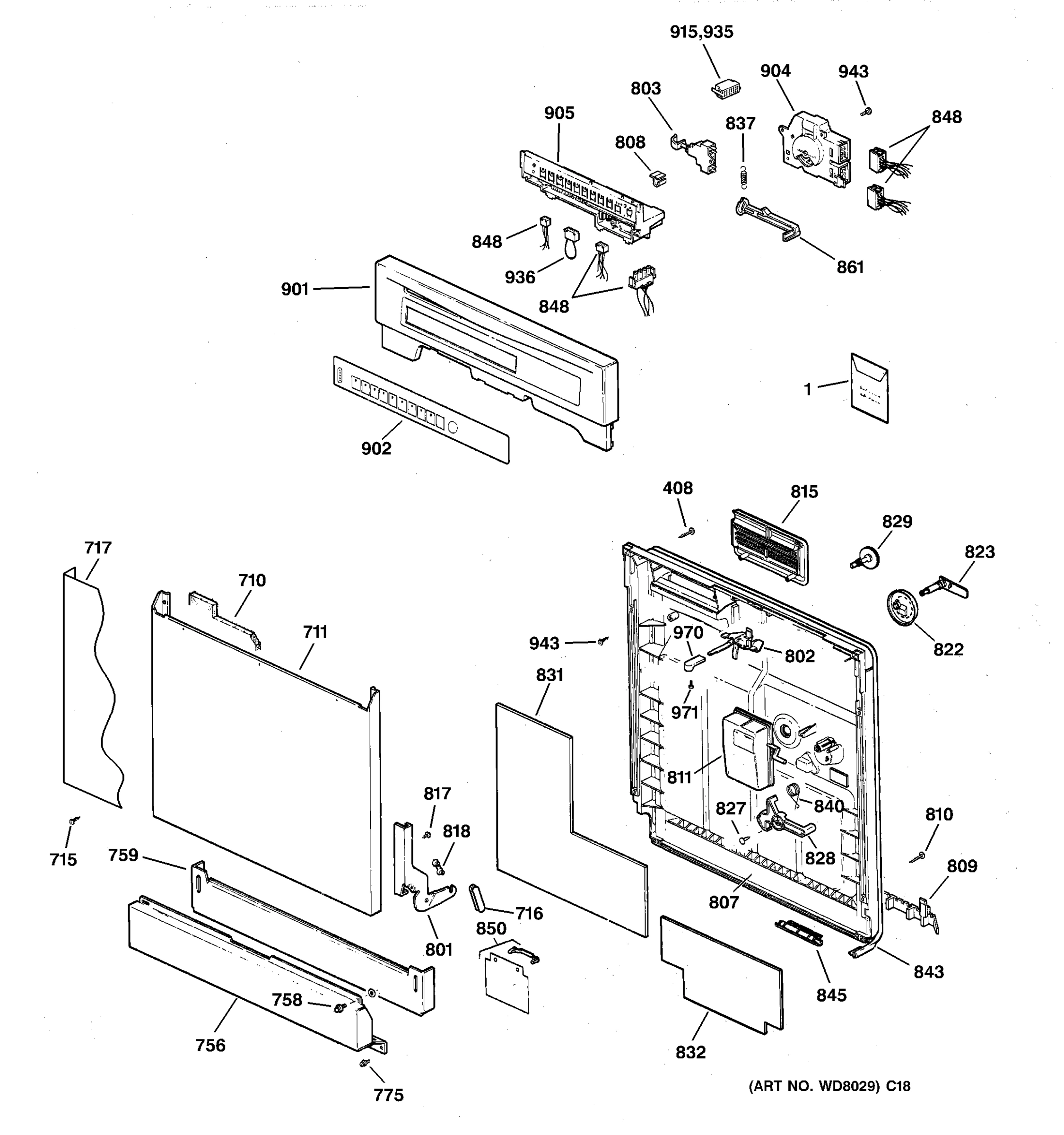 ESCUTCHEON & DOOR ASSEMBLY