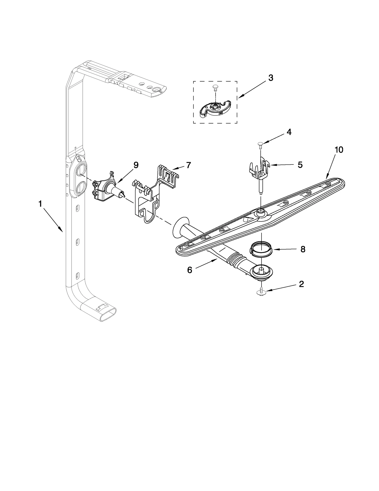 UPPER WASH AND RINSE PARTS