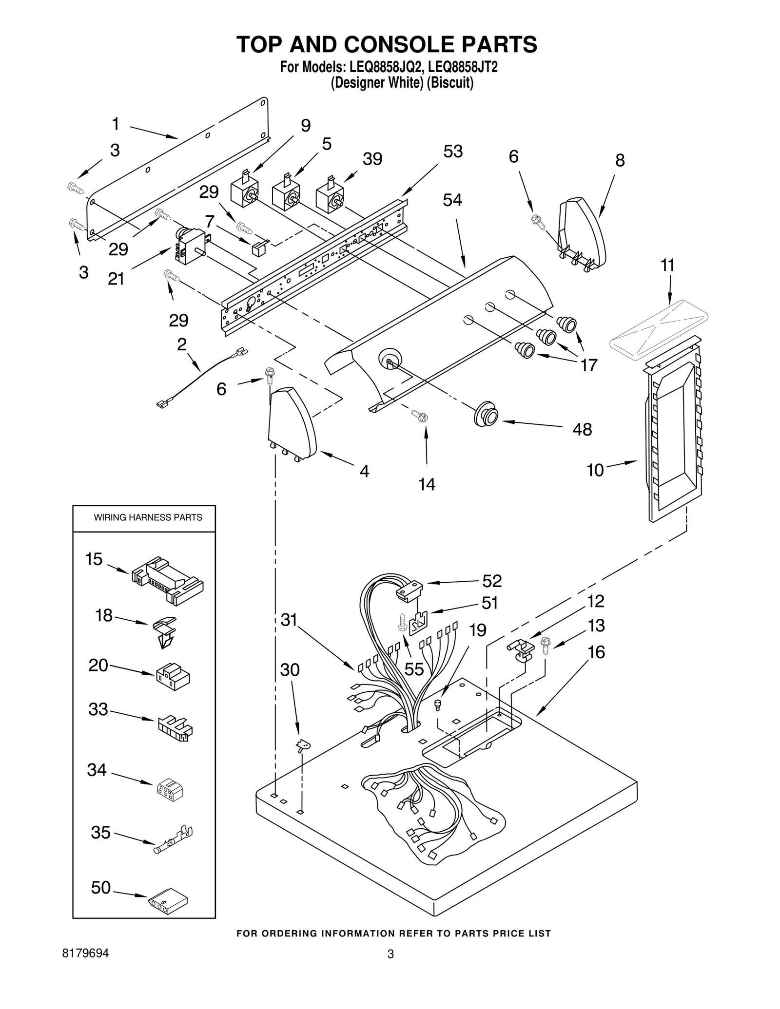 TOP AND CONSOLE PARTS