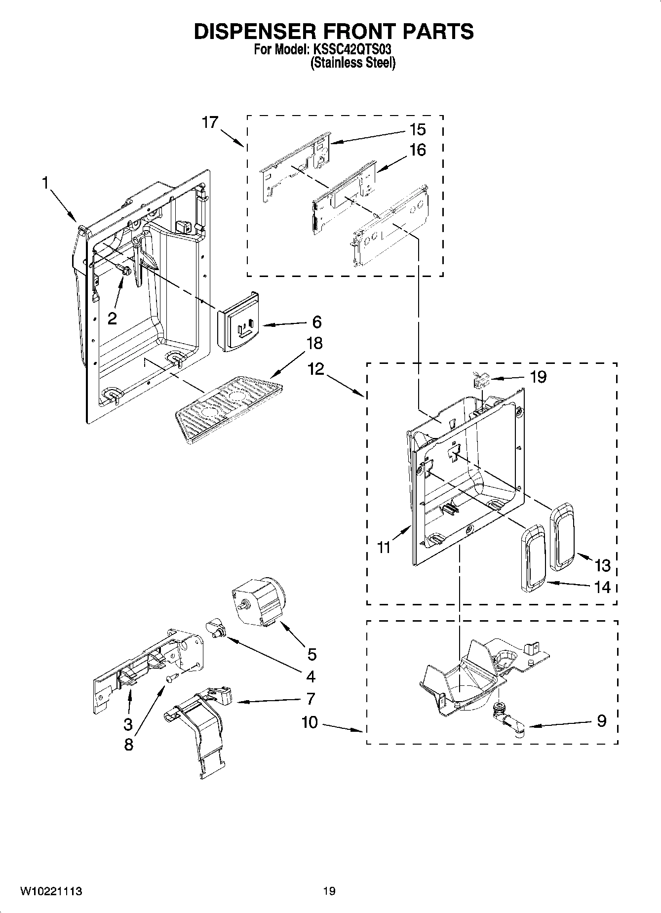 12 - DISPENSER FRONT PARTS