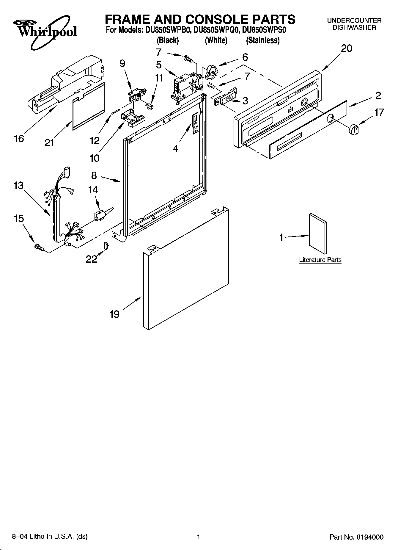01 - FRAME AND CONSOLE PARTS