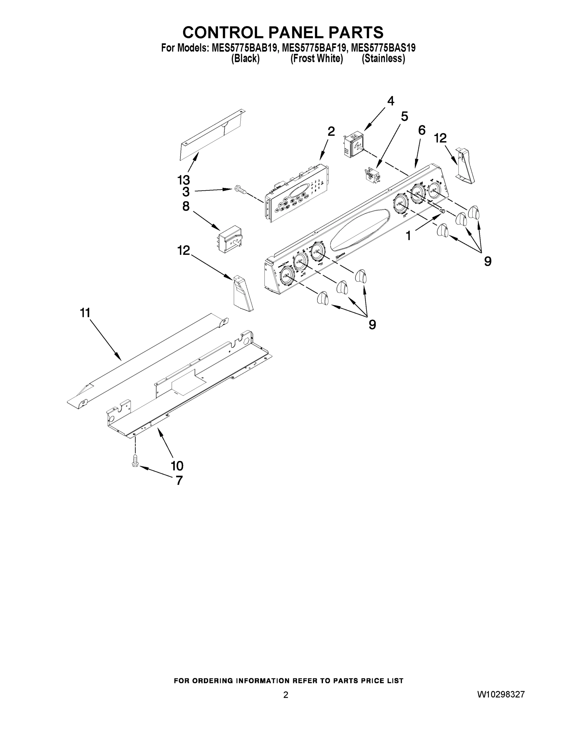 02 - CONTROL PANEL PARTS