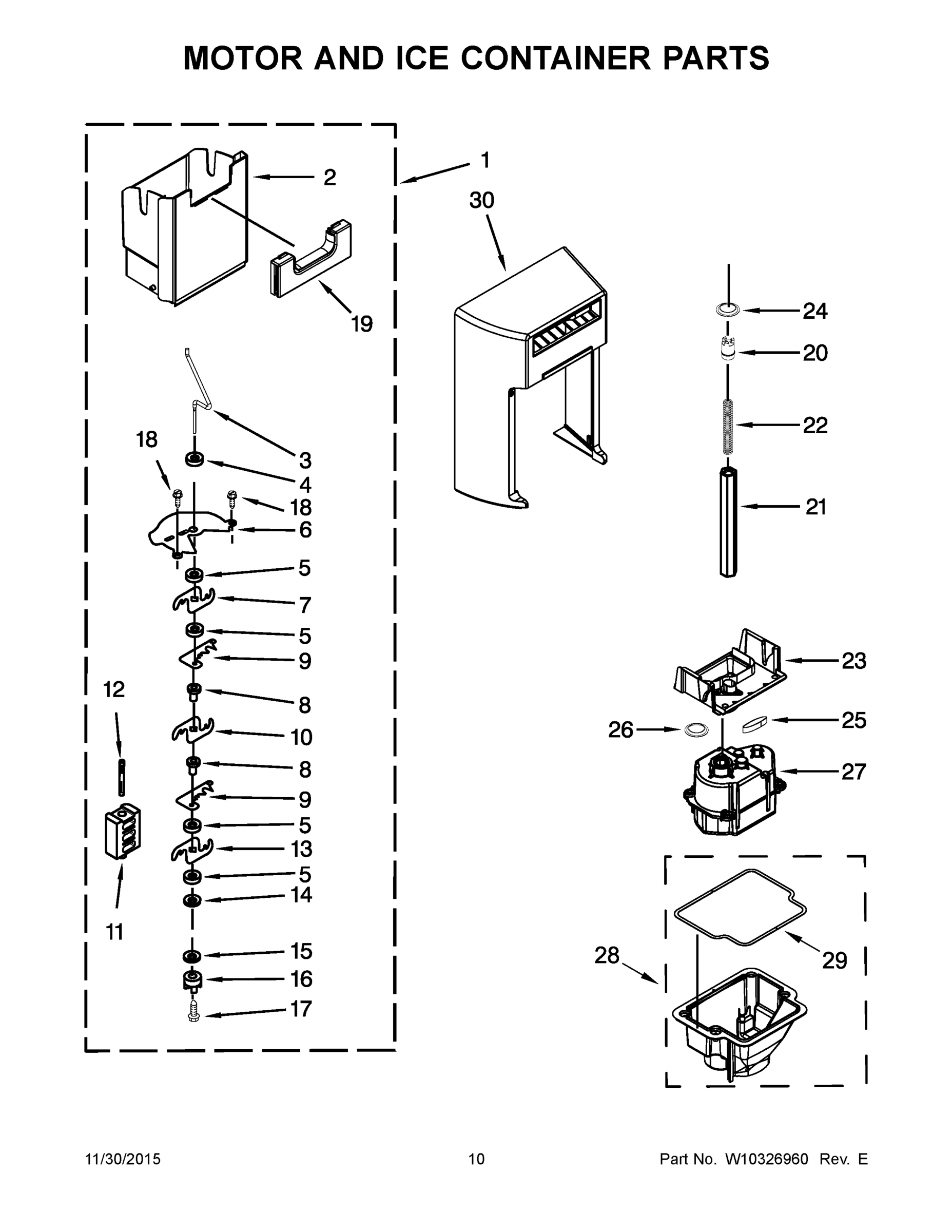 06 - MOTOR AND ICE CONTAINER PARTS