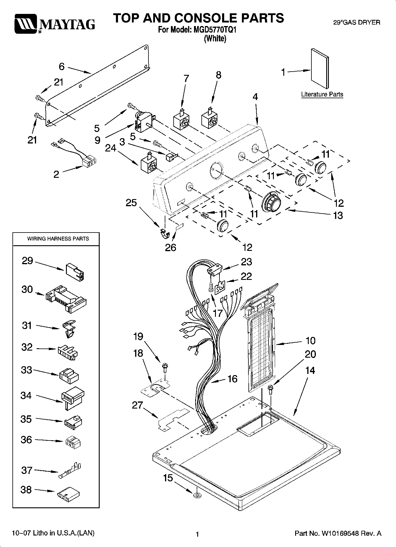 01 - TOP AND CONSOLE PARTS