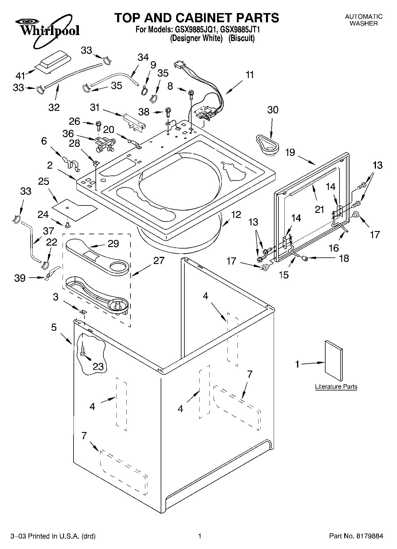 01 - TOP AND CABINET PARTS