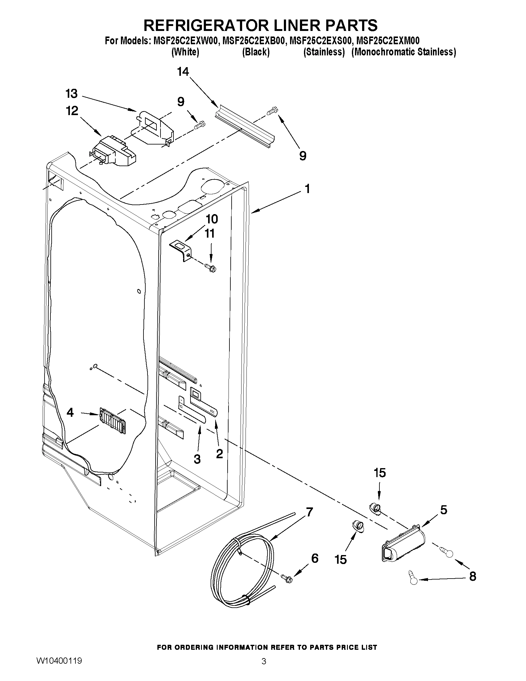 02 - REFRIGERATOR LINER PARTS