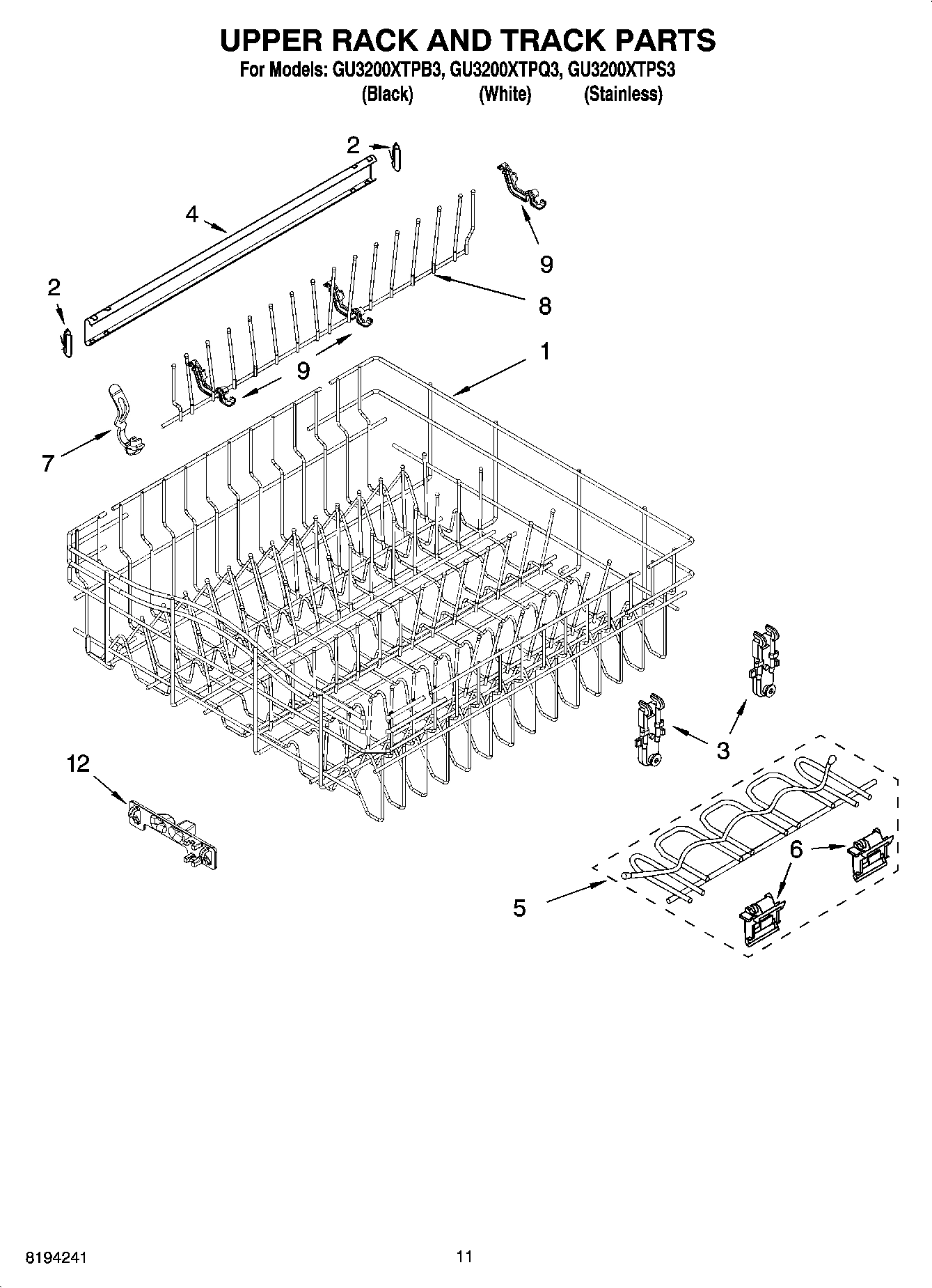 09 - UPPER RACK AND TRACK PARTS