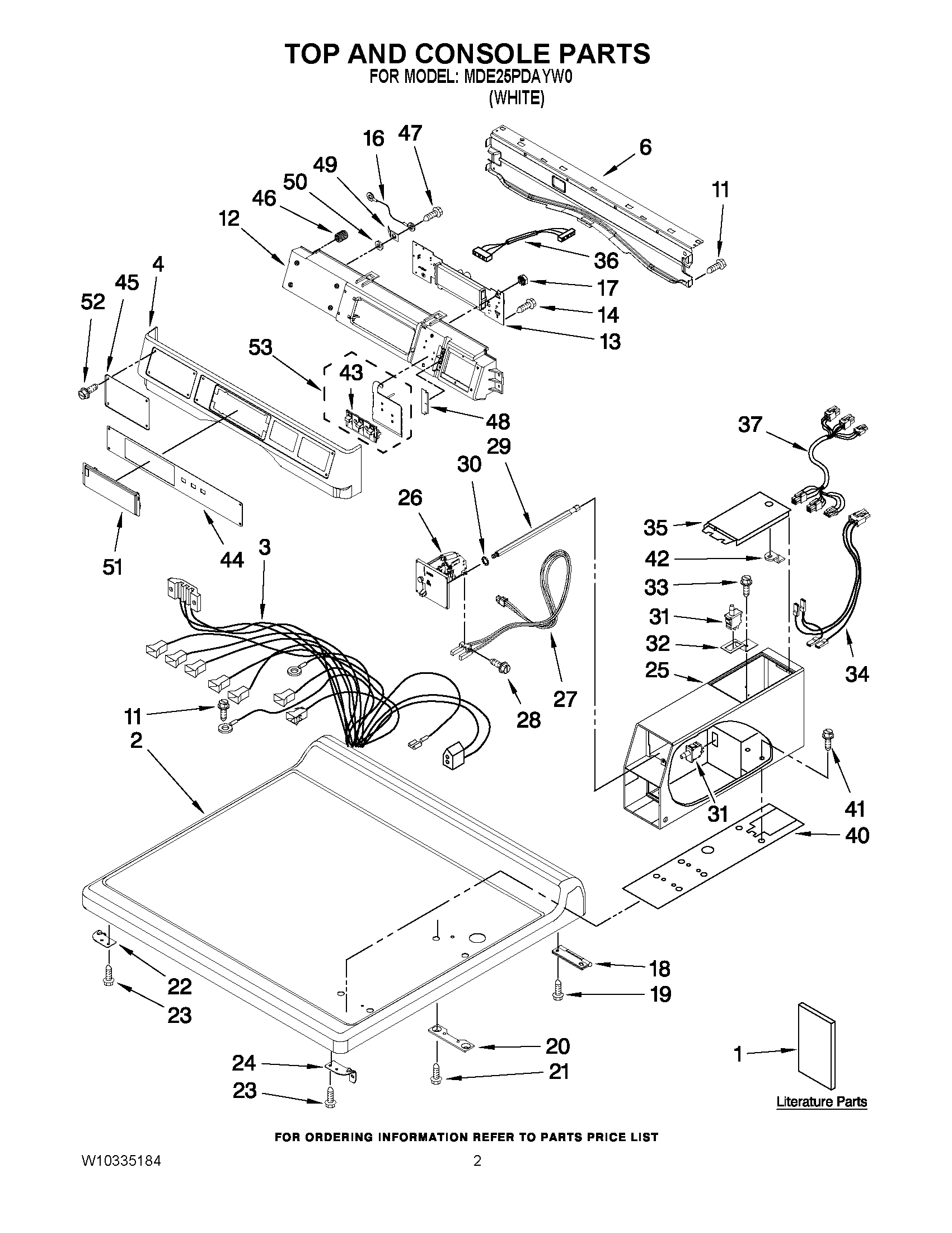 01 - TOP AND CONSOLE PARTS