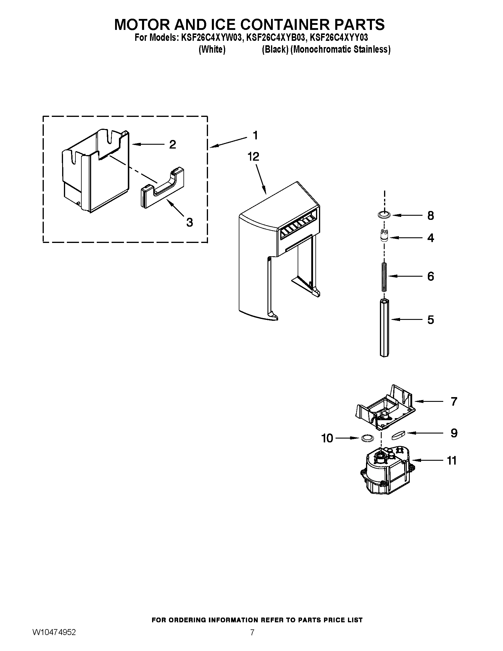 05 - MOTOR AND ICE CONTAINER PARTS