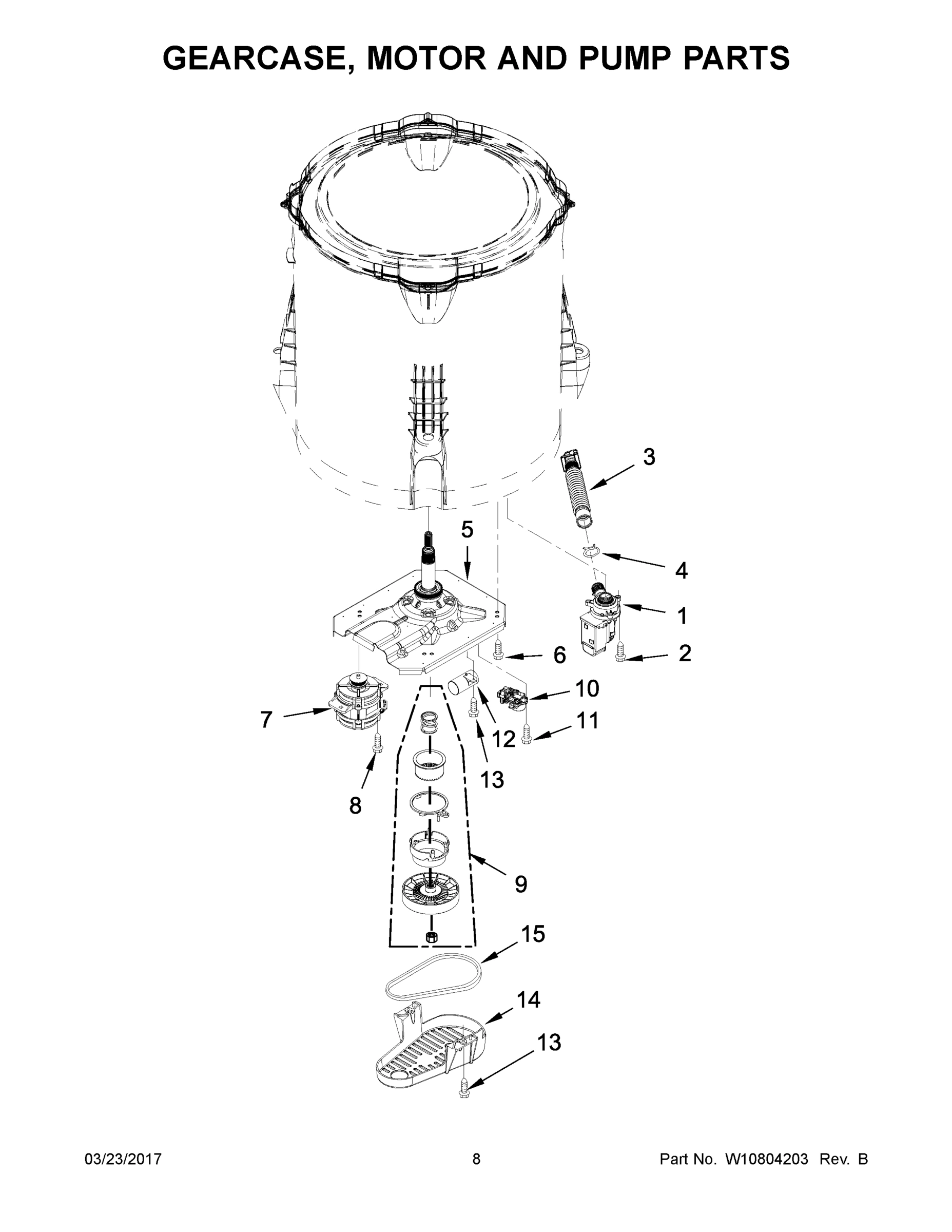 05 - GEARCASE, MOTOR AND PUMP PARTS