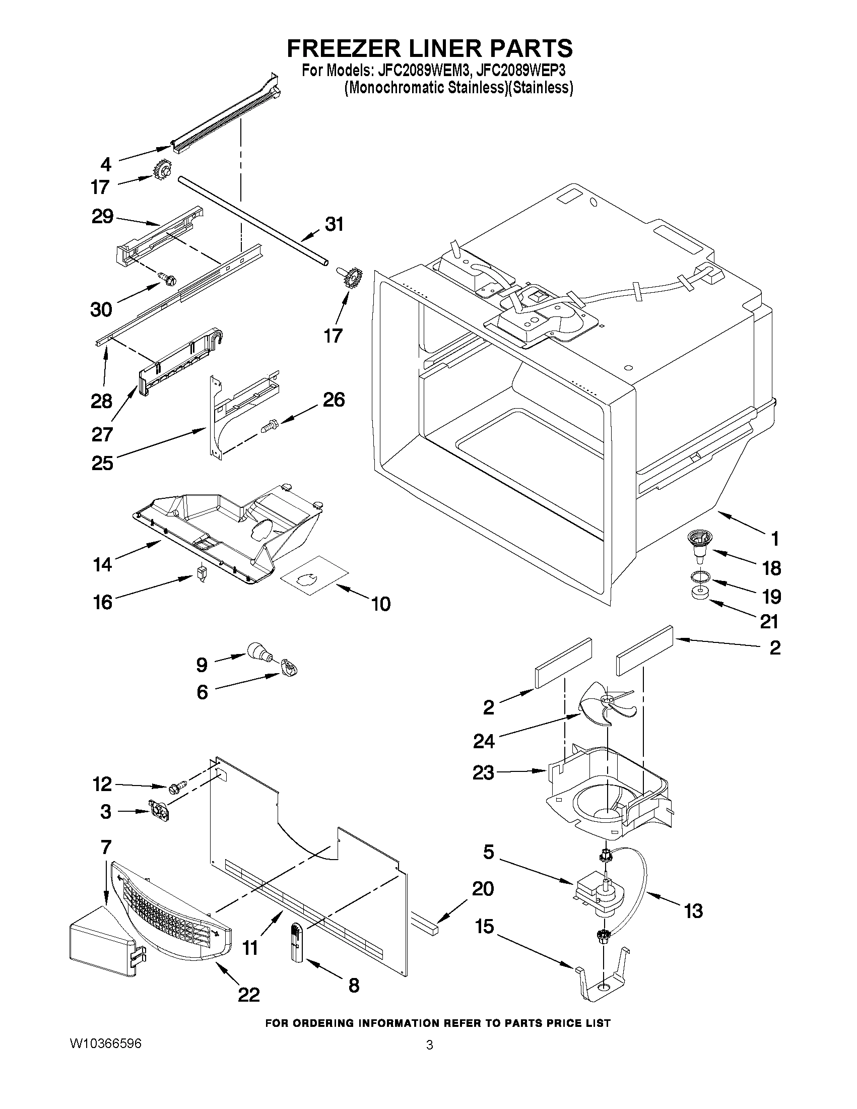 02 - FREEZER LINER PARTS