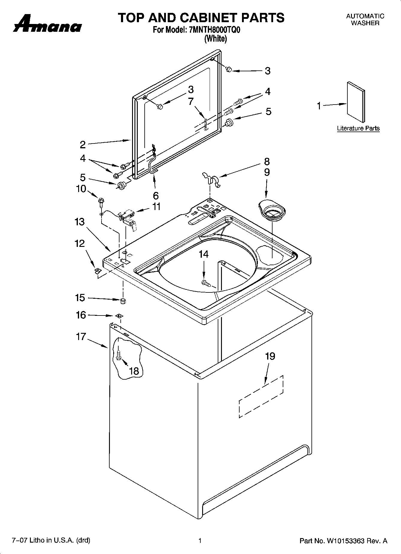 01 - TOP AND CABINET PARTS