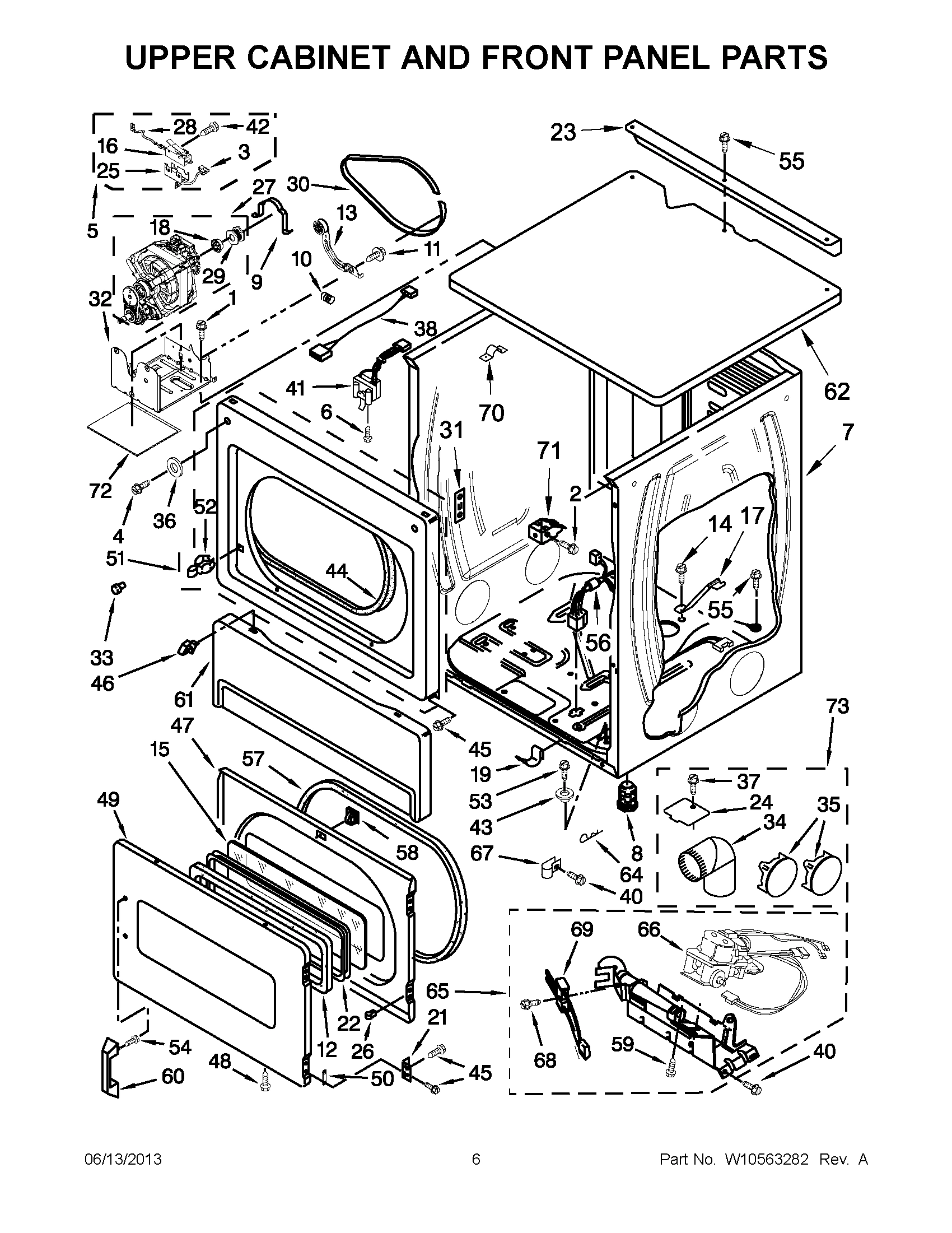 03 - UPPER CABINET AND FRONT PANEL PARTS