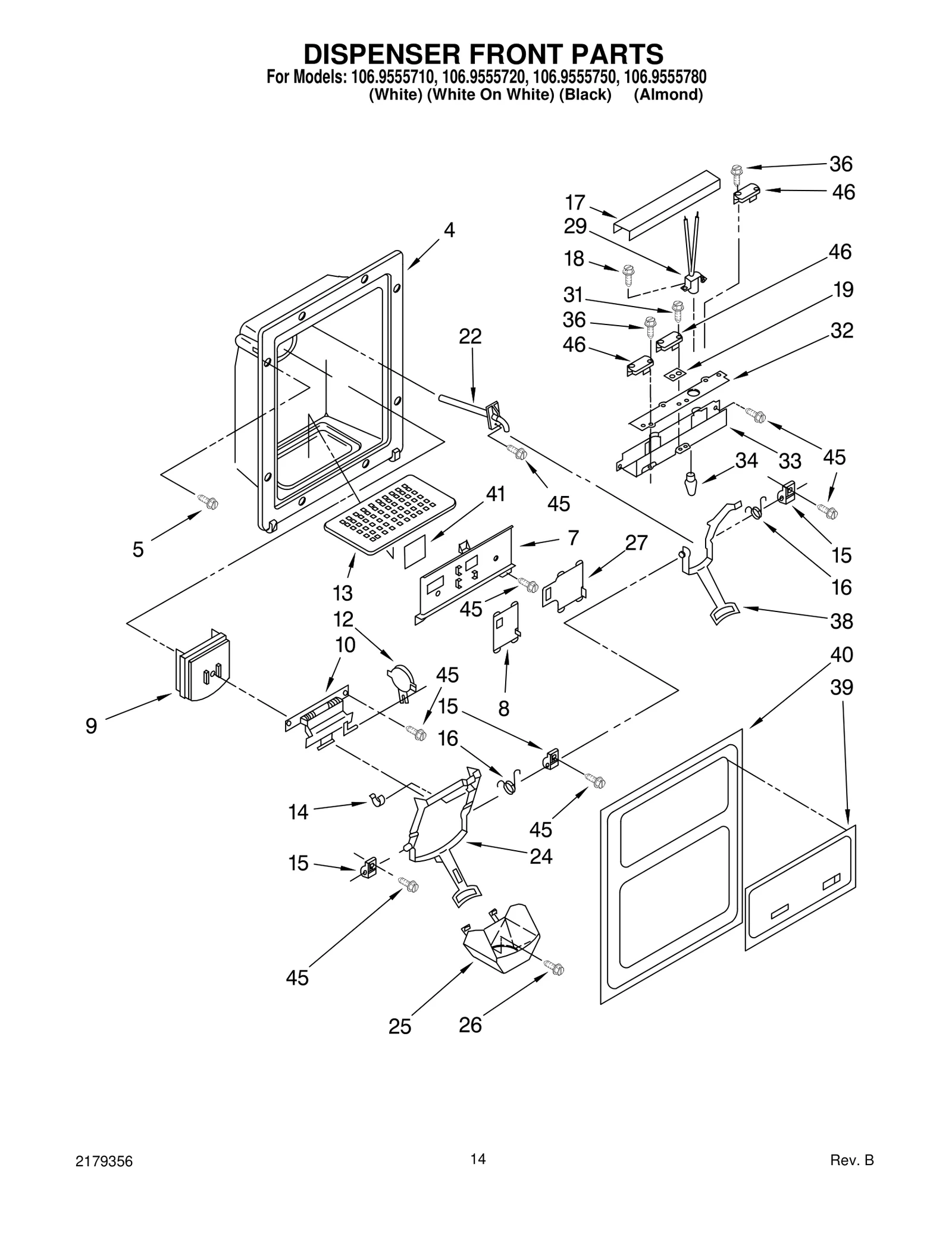 DISPENSER FRONT PARTS