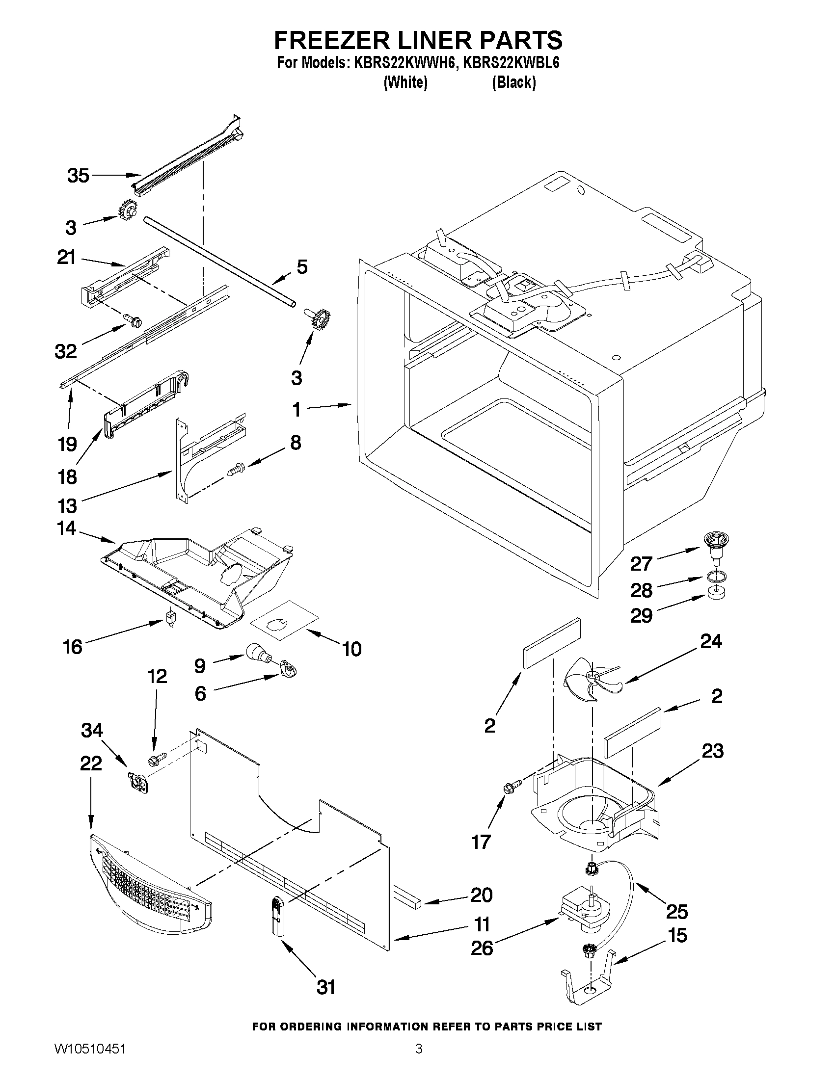 02 - FREEZER LINER PARTS