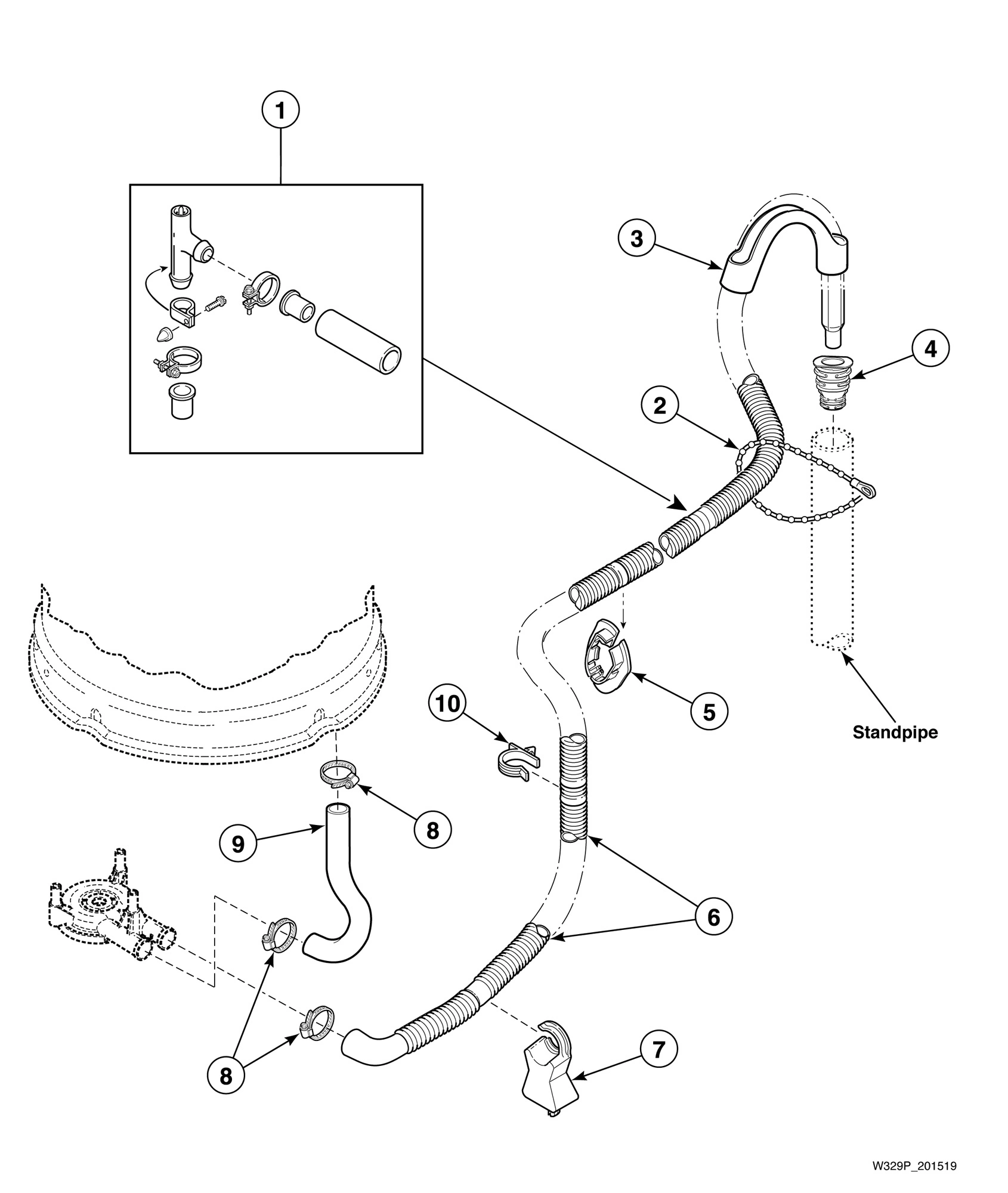 Drain Hose and Siphon Break Kit
