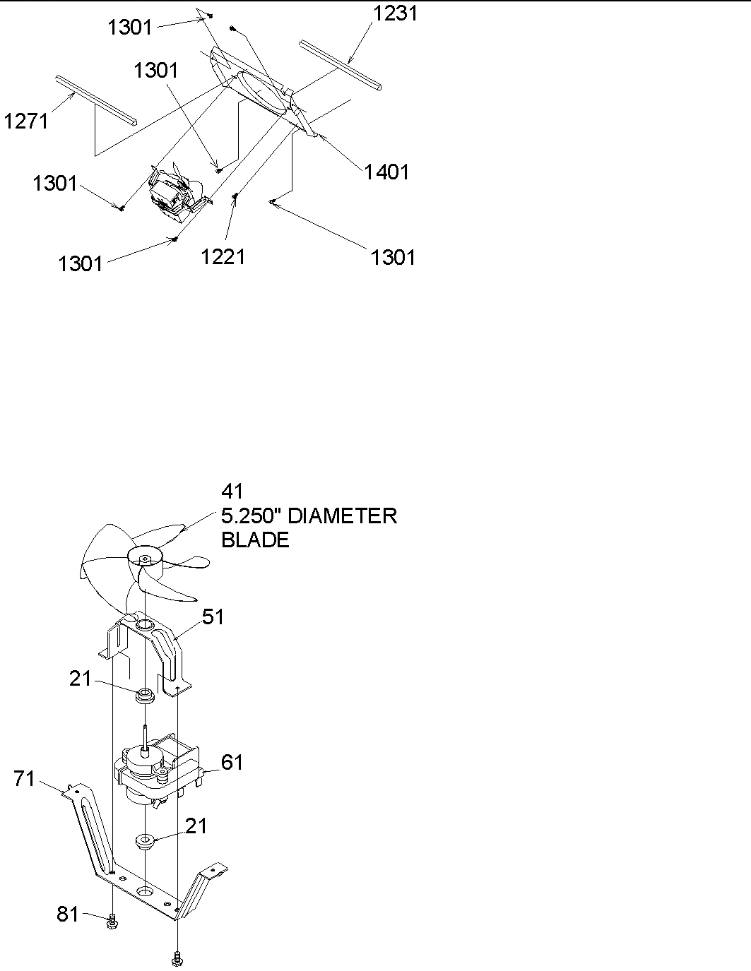 05 - Evaporator Fan Shroud & Motor Assy