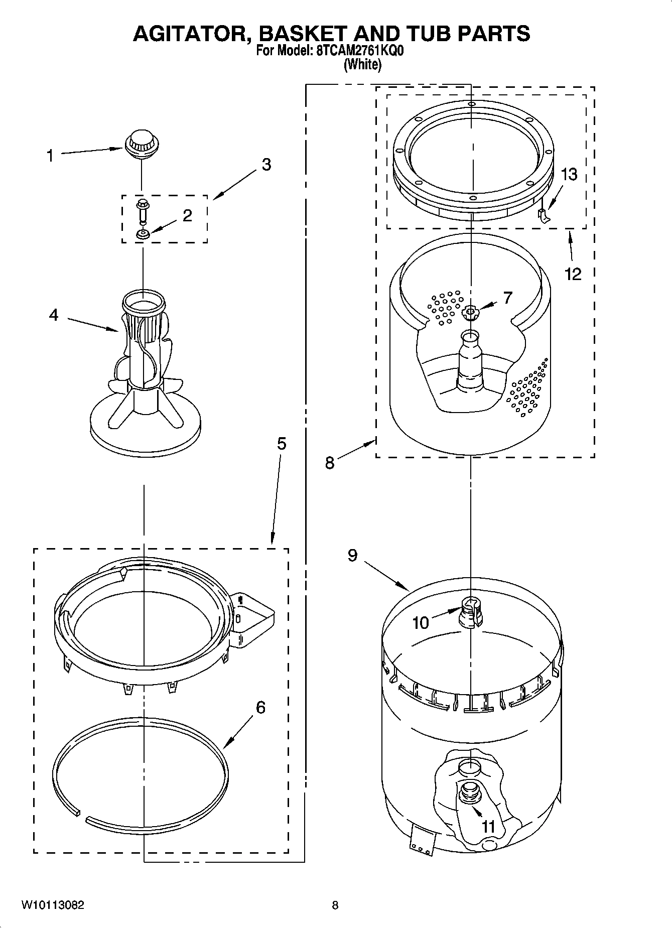 05 - AGITATOR, BASKET AND TUB PARTS