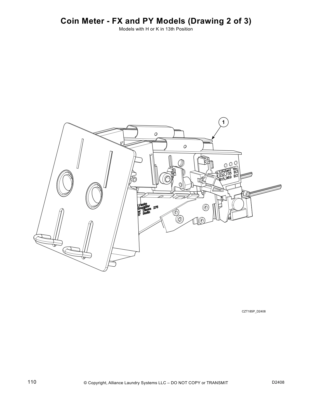 Coin Meter - FX and PY Models (Drawing 2 of 3)