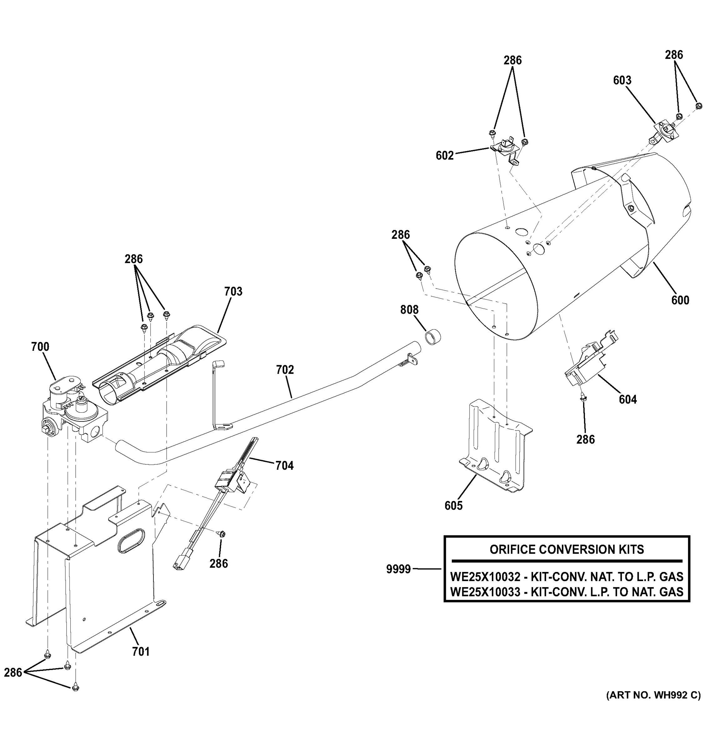 GAS VALVE & BURNER ASSEMBLY