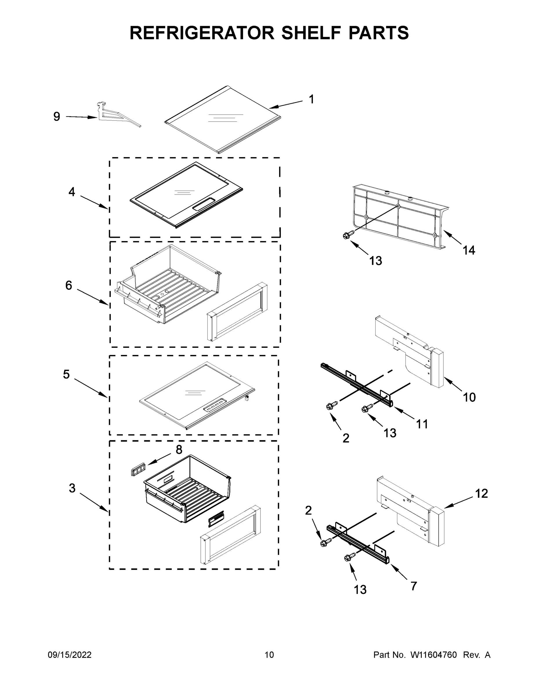 06 - REFRIGERATOR SHELF PARTS