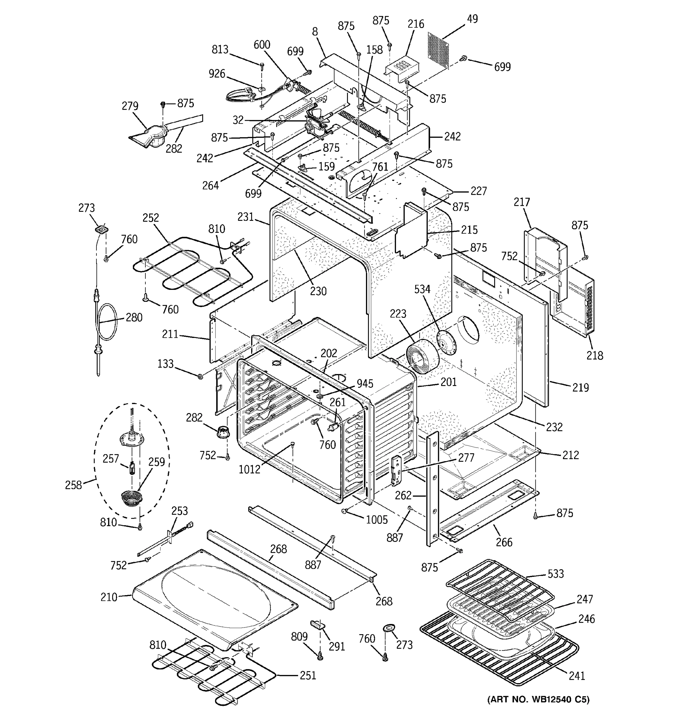 BODY WITH MICROWAVE SUPPORT