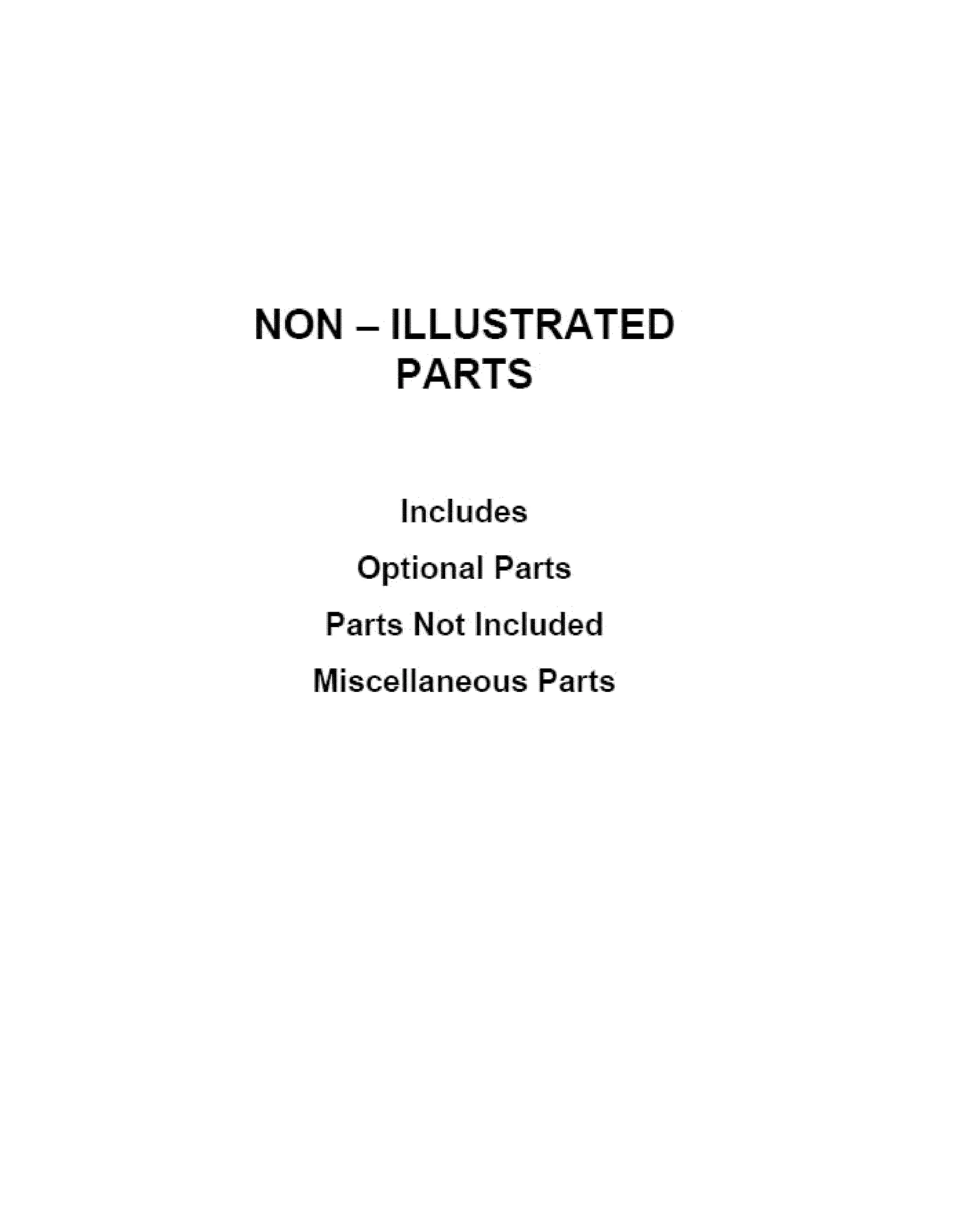 OPTIONAL PARTS (NOT NCLUDED)